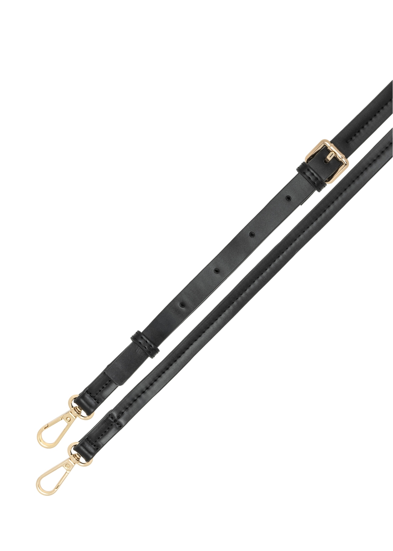 Czarna torebka damska na ramię TOREC-1180-99(W26) - widok produktu z góry, na białym tle. 