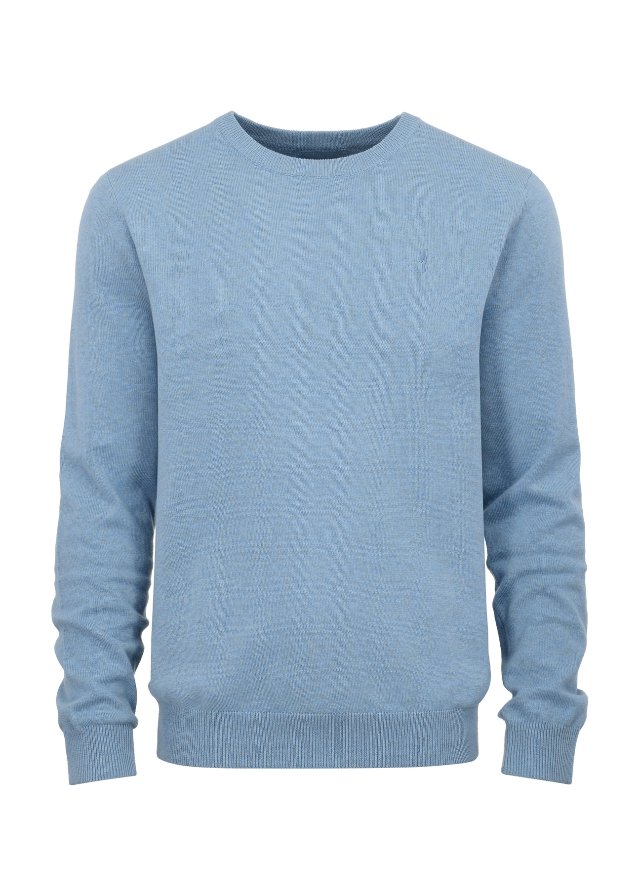 Jasnoniebieski sweter męski z logo SWEMT-0114-60(Z23)-04