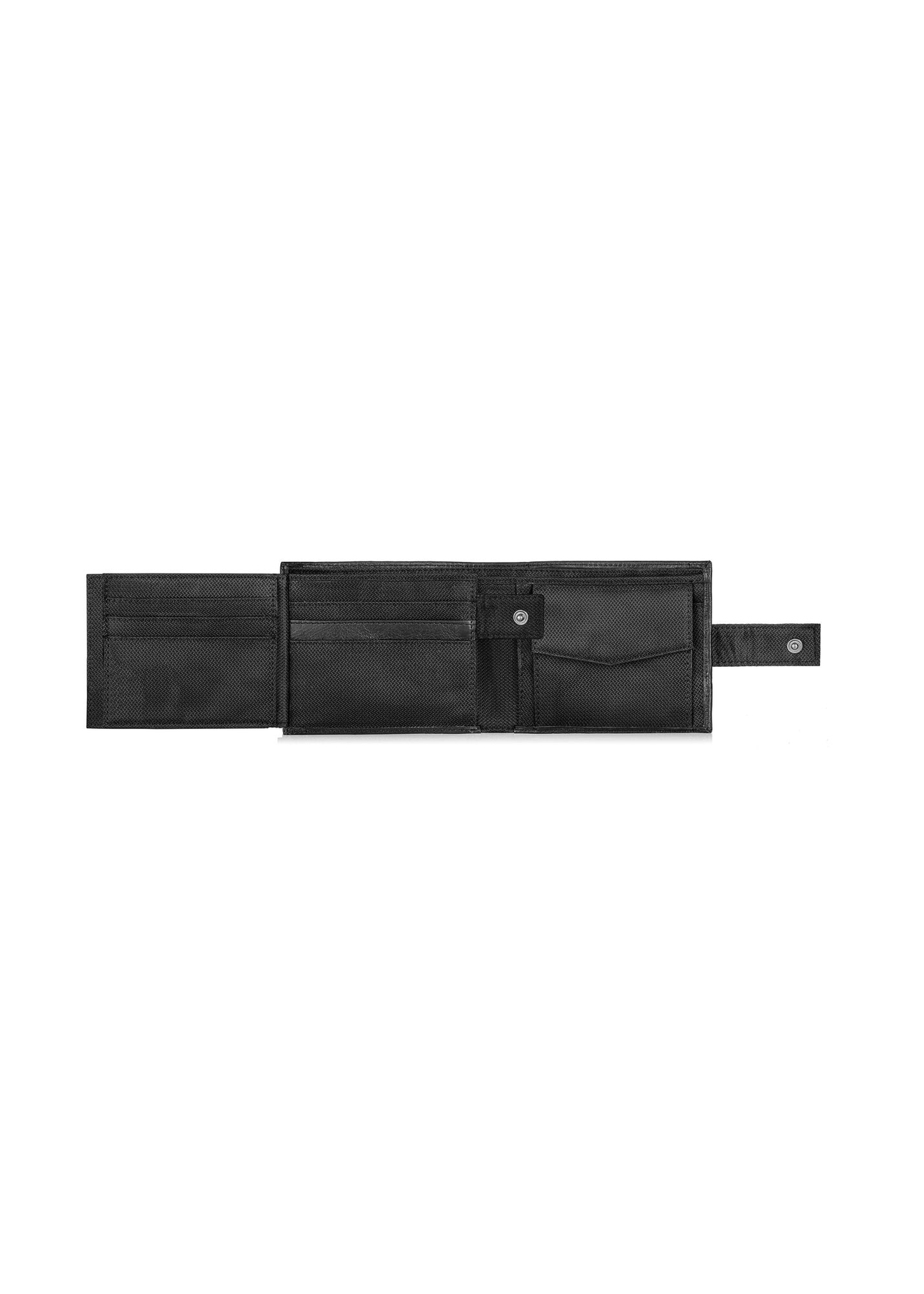 Czarny rozkładany zapinany portfel męski  PORMN-0016-99(Z23)-06