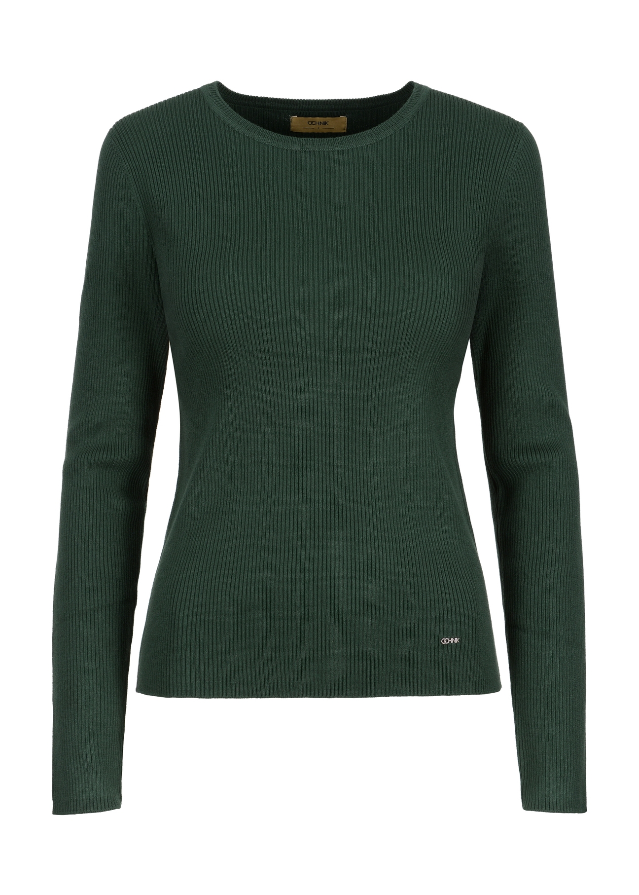 Prążkowany longsleeve damski  LSLDT-0028-54(Z23)-03