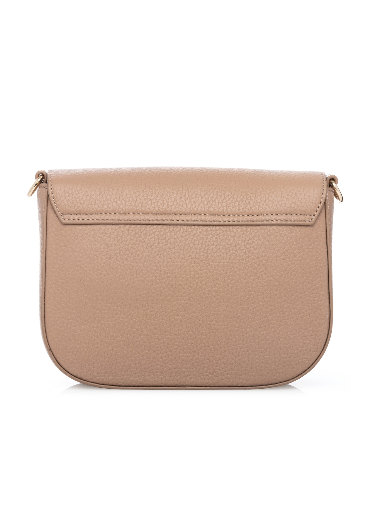 Różowa torebka listonoszka damska TORES-1282-5D(W26) - widok produktu z tyłu, na białym tle. 