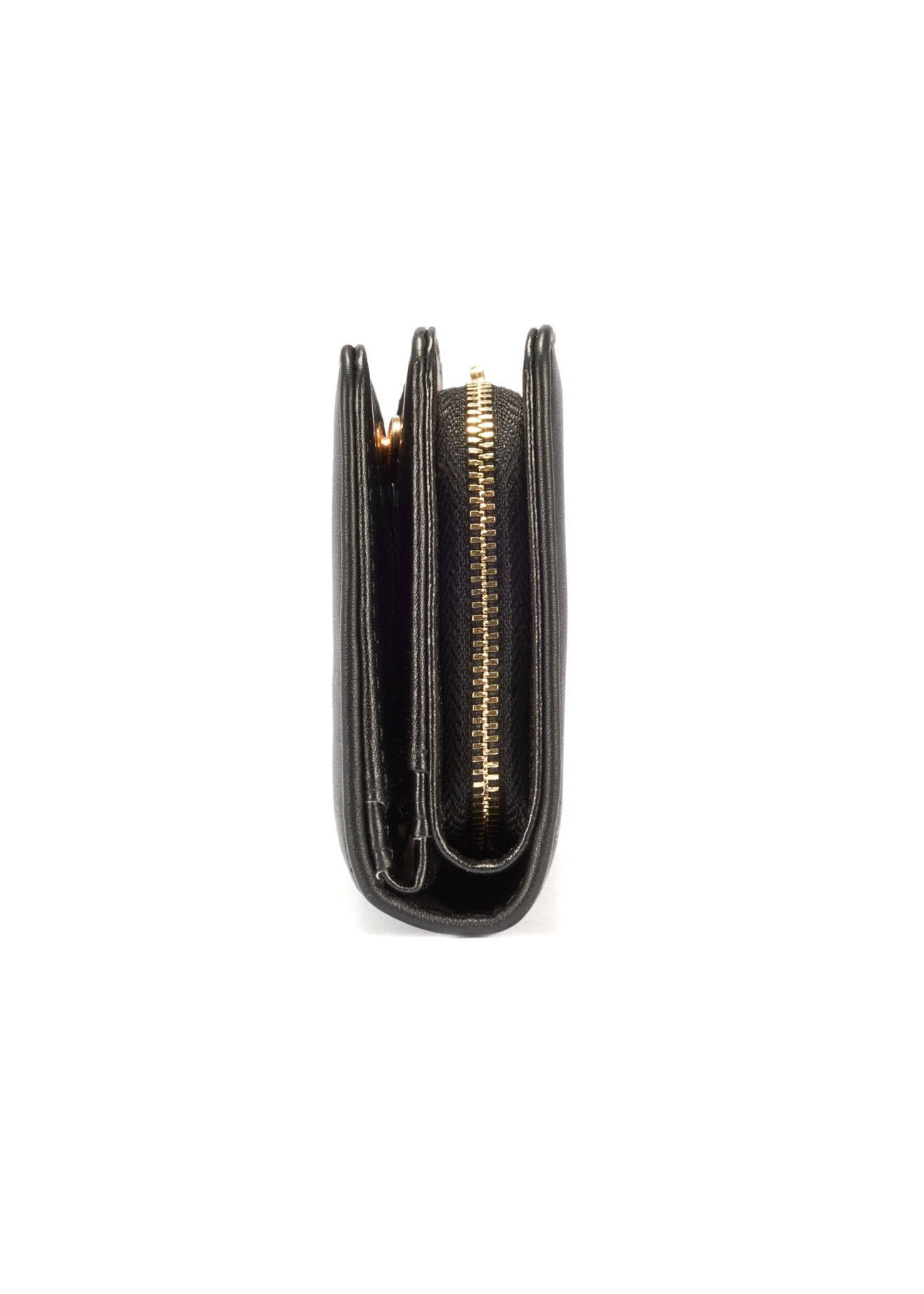 Czarny portfel damski z logo POREC-0362A-99(W25)