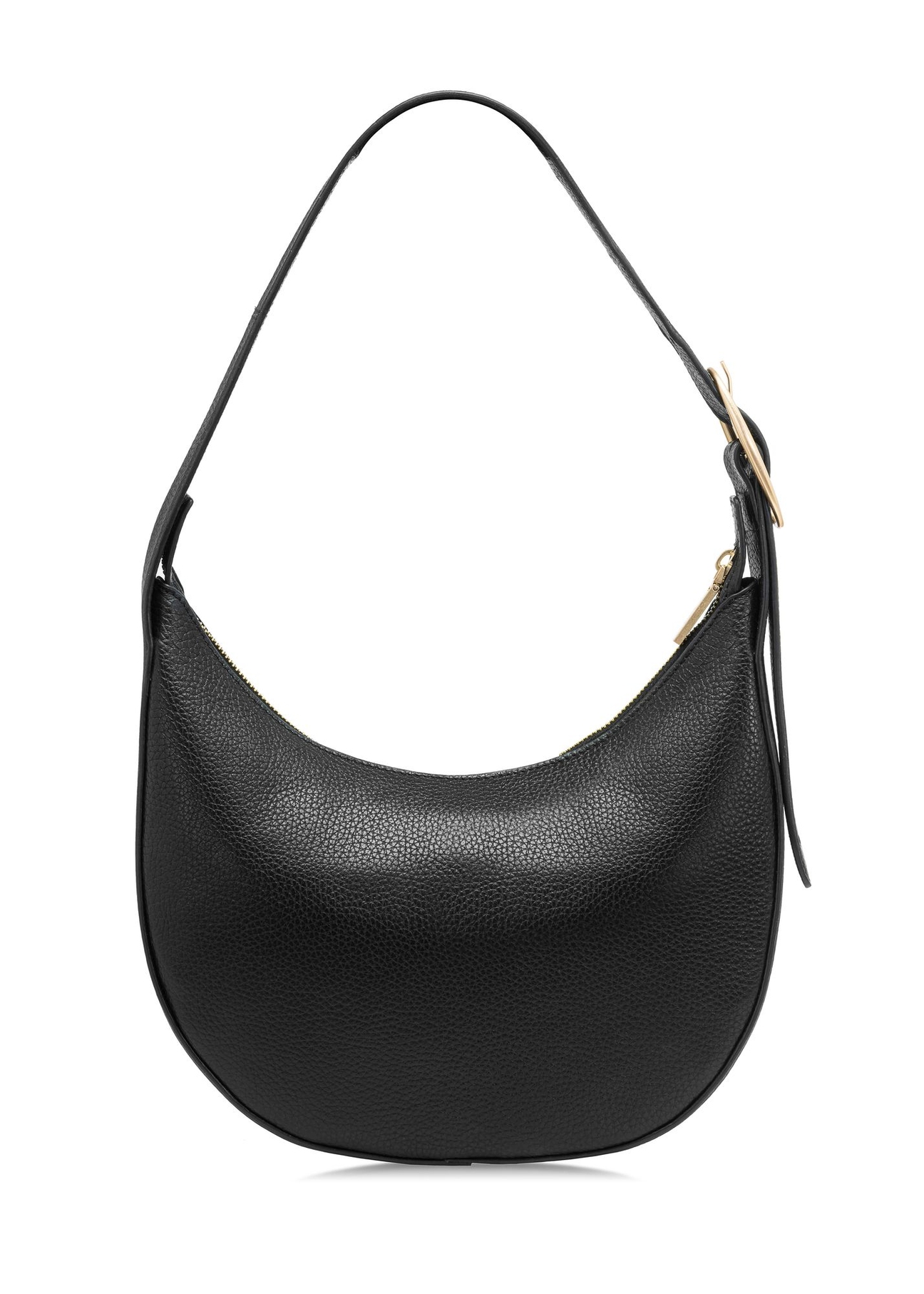Czarna skórzana torebka w stylu hobo TORES-1090C-99(W25)-04