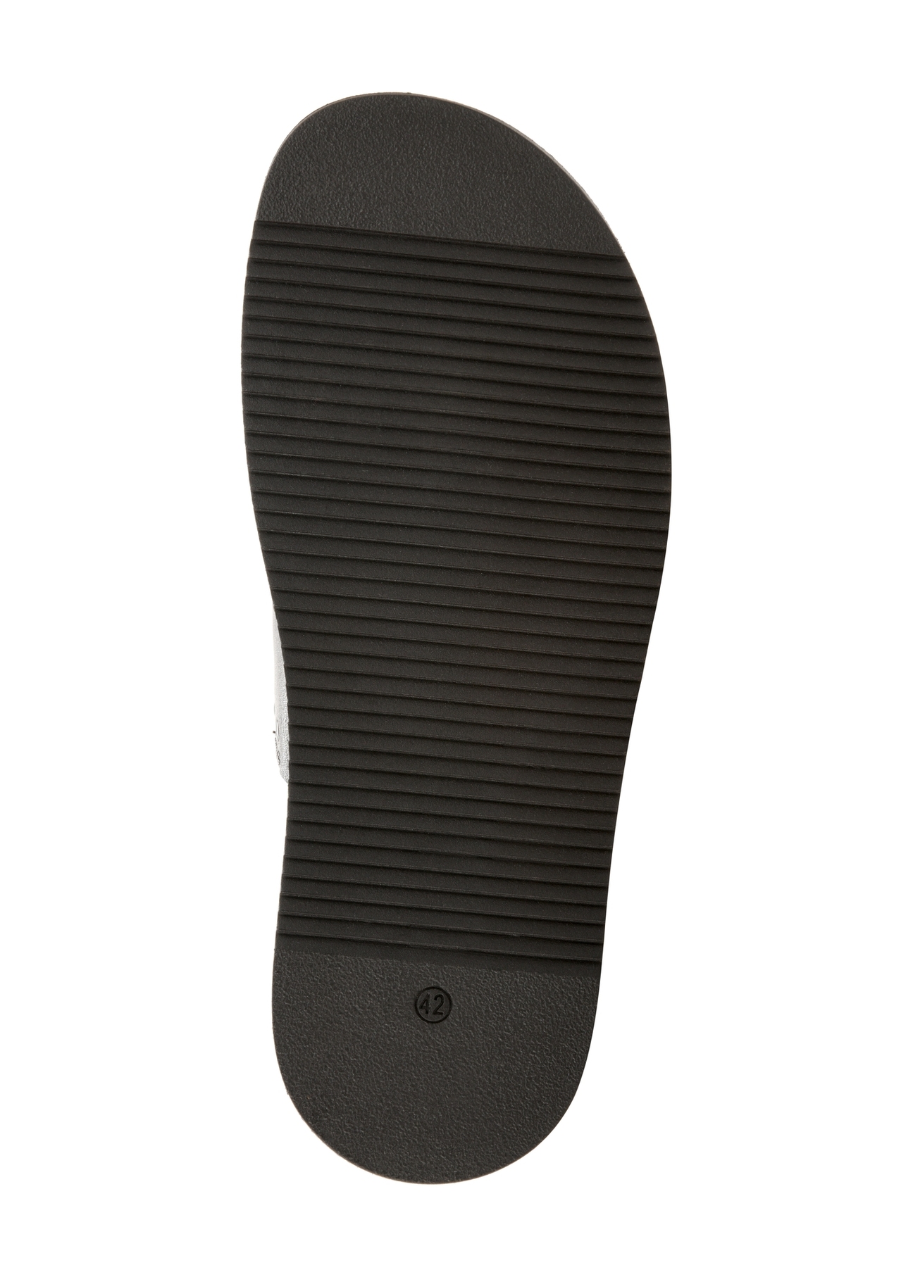 Skórzane sandały męskie w kolorze ciemnobrązowym BUTYM-0537-1I(W26), widok podeszwy produktu na białym tle.