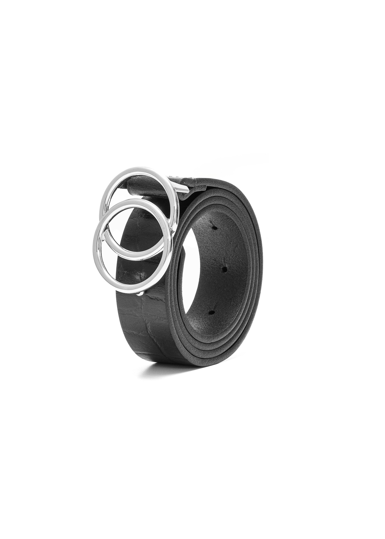 Czarny pasek damski z motywem zwierzęcym PASDS-0172E-98(Z25)