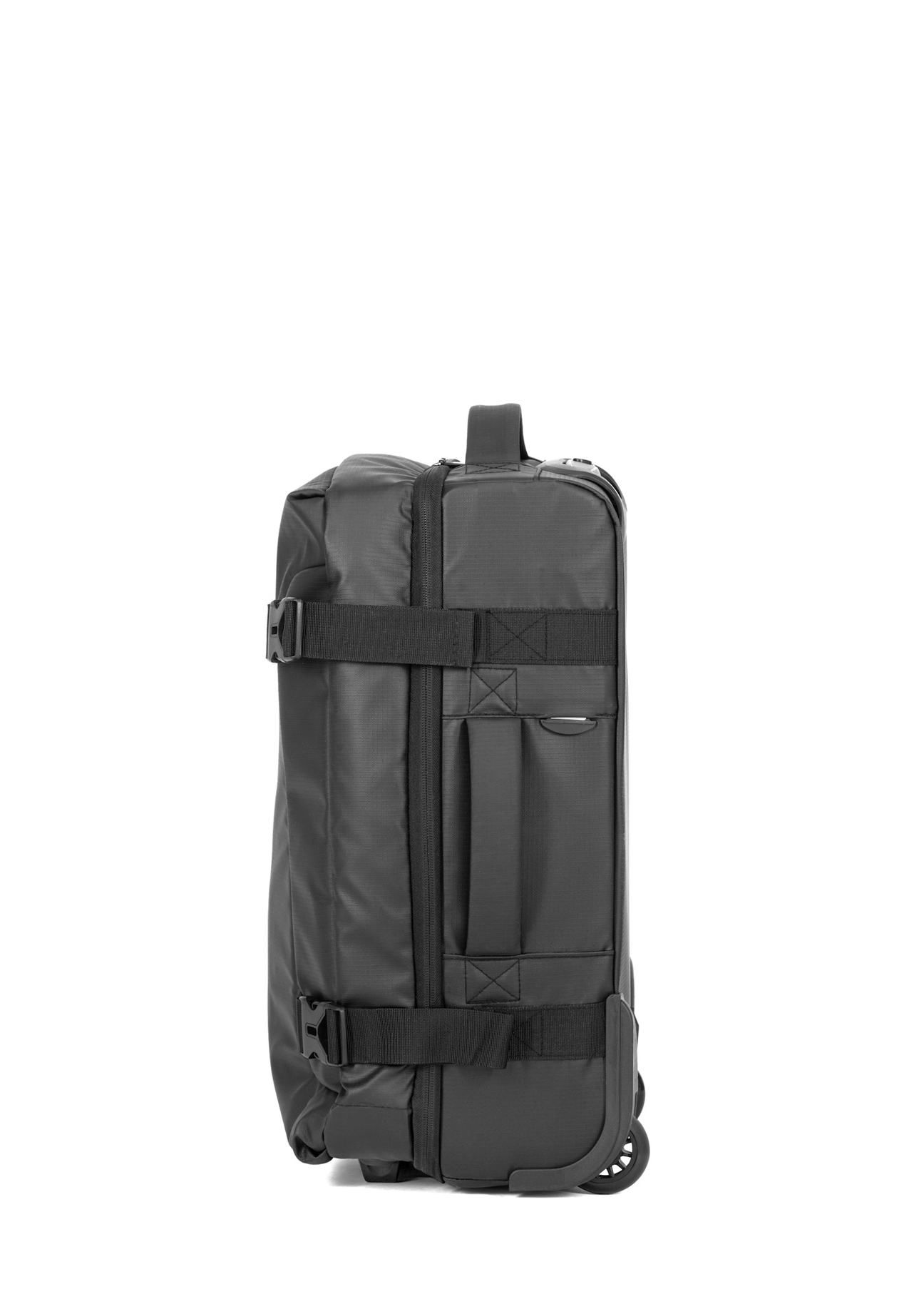 Walizka mała na kółkach WALNY-0047-99-19(W26) - widok produktu z boku, na białym tle.