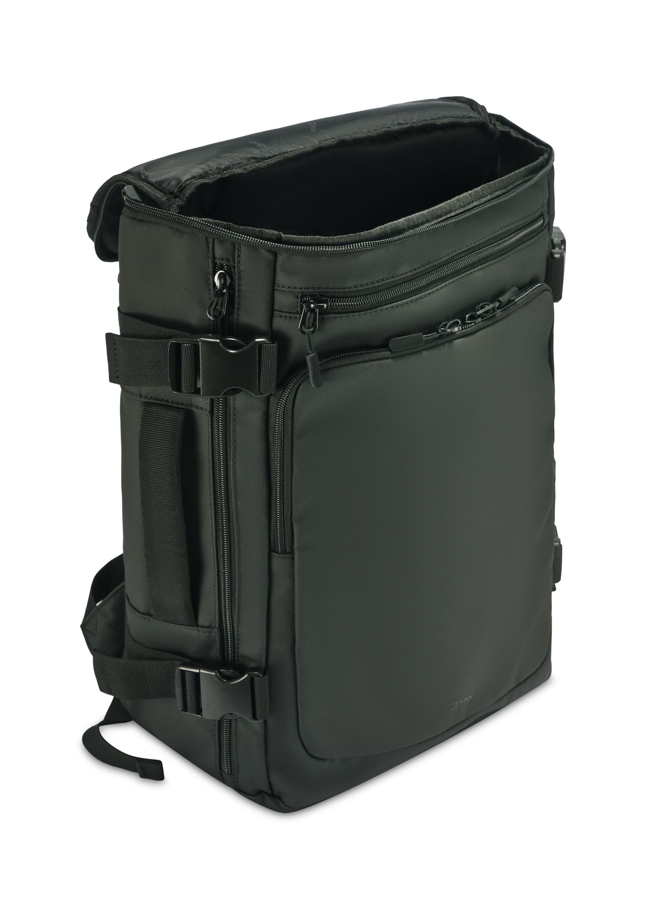 Podróżny plecak męski TORMN-0364-99(Z25) - widok otwartego produktu po skosie na białym tle.