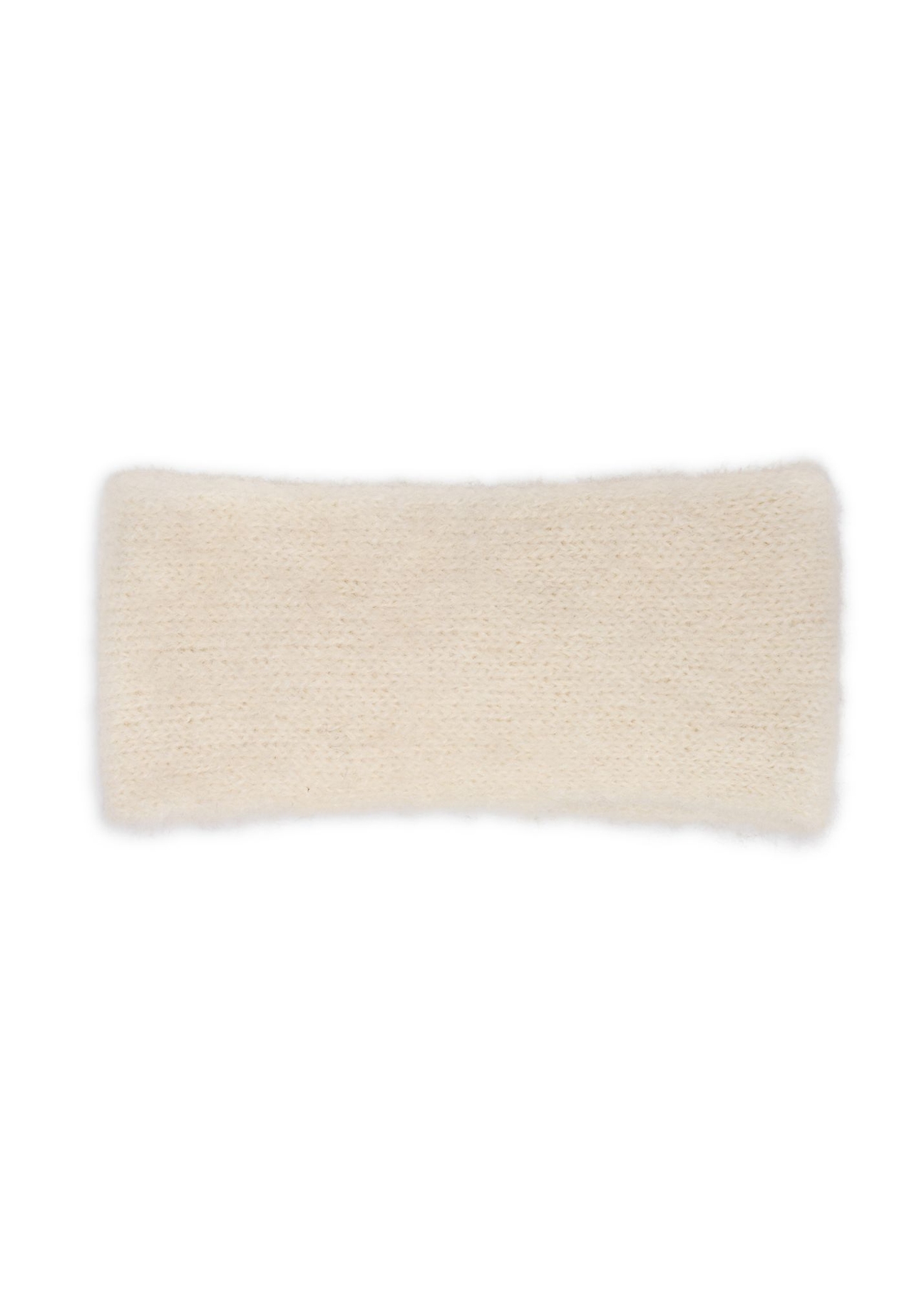 Kremowa opaska z wełną CZADT-0236-0A(Z26) - widok produktu z tyłu, na białym tle. 