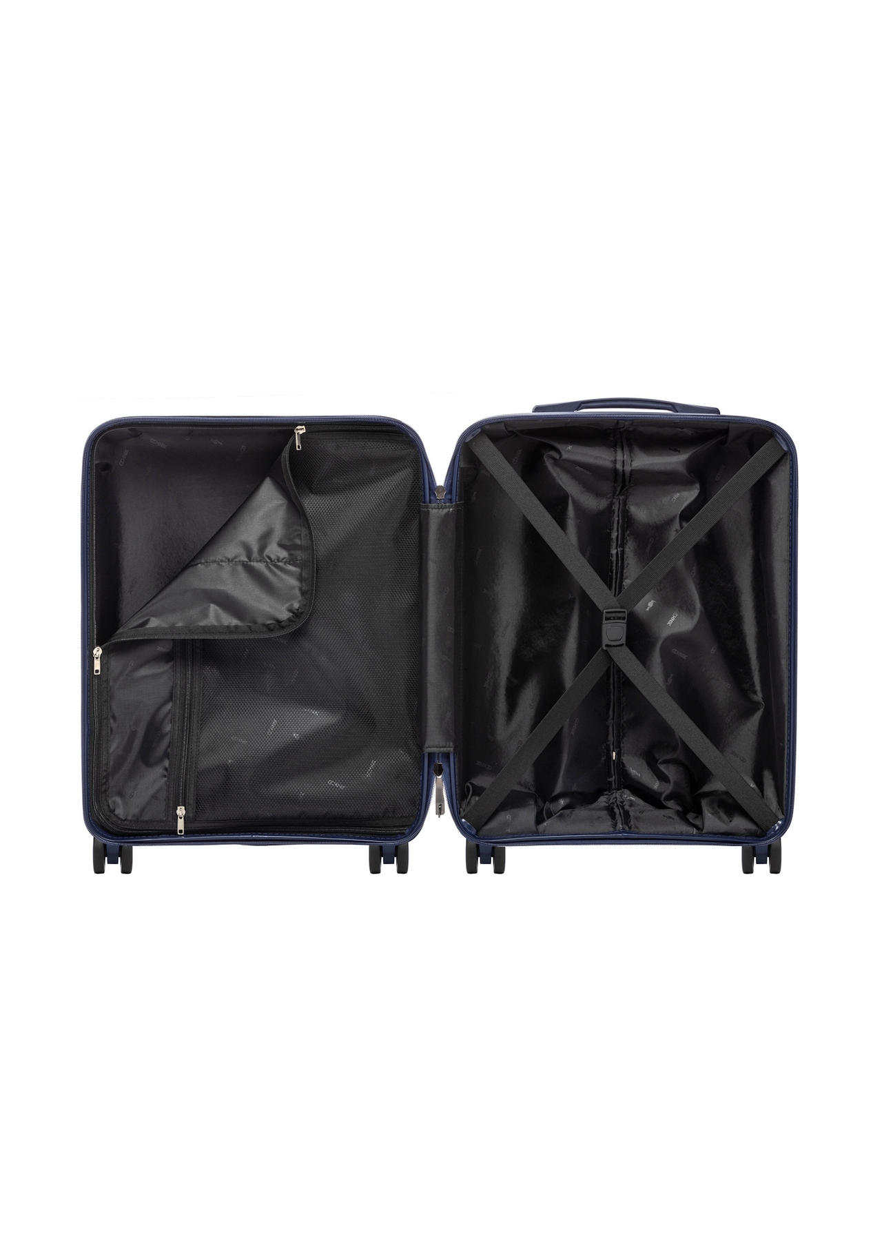 Walizka mała na kółkach WALPP-0026-7D-19(W26), widok produktu w środku na białym tle.