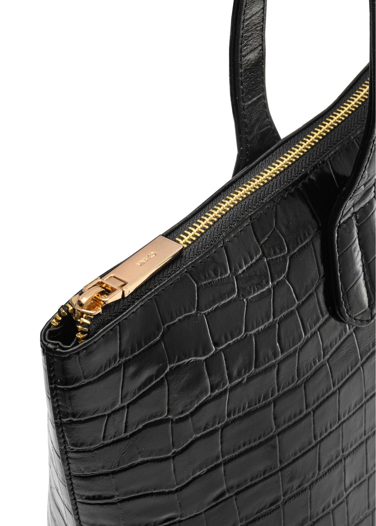 Damska torebka shopper skórzana TORES-0939F-9G(W26), zbliżenie na detal produktu na białym tle.