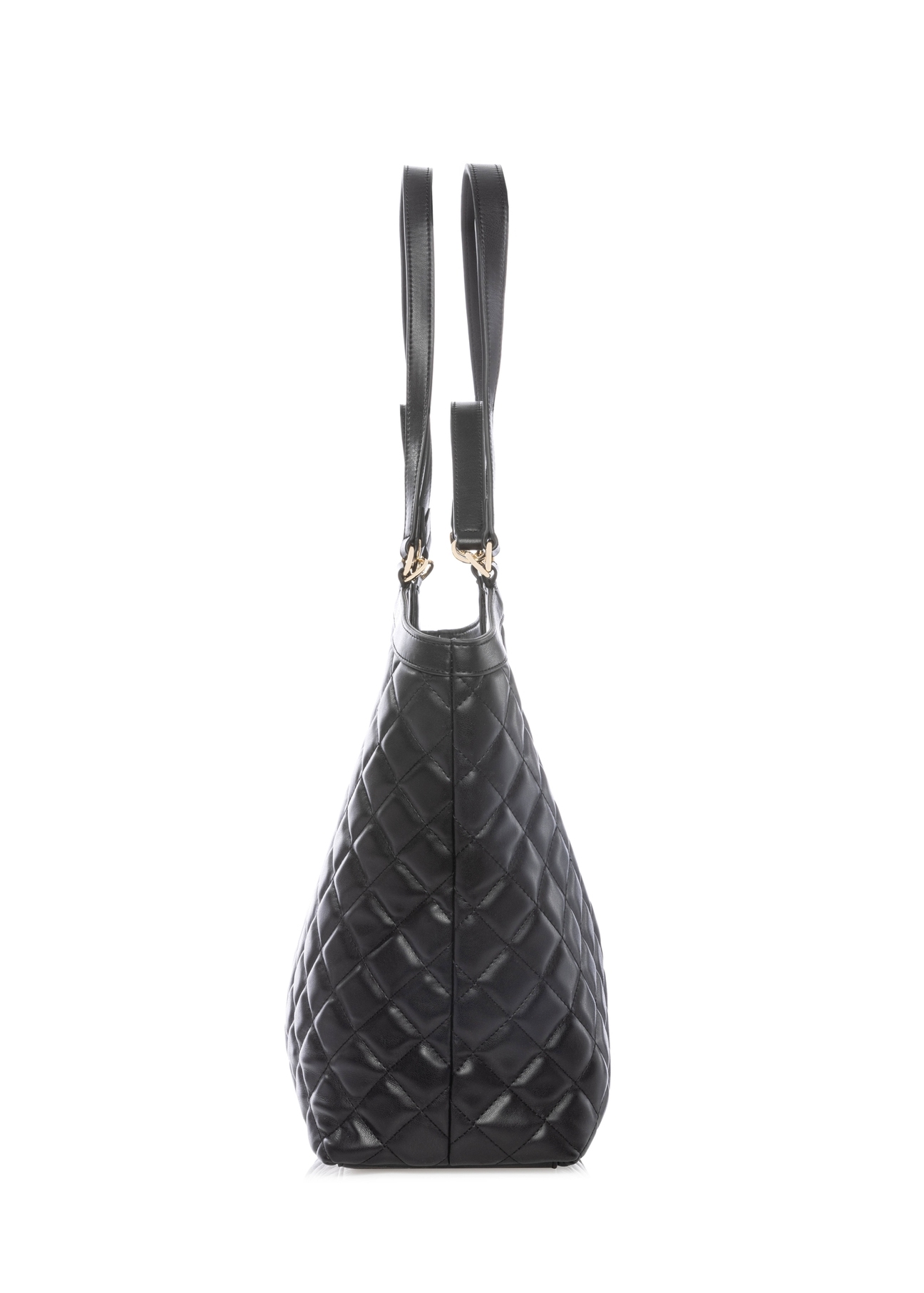 Duża pikowana torebka damska TOREC-1118-99(W26), widok produktu z boku na białym tle.