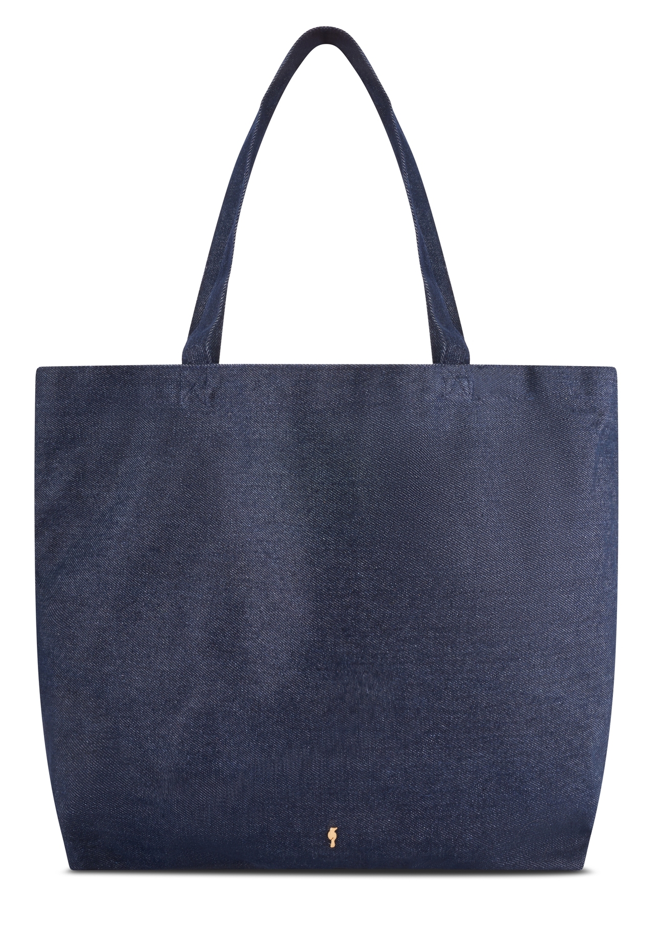 Denimowa torebka shopper TOREN-0334-7H(W26), widok produktu z przodu na białym tle.