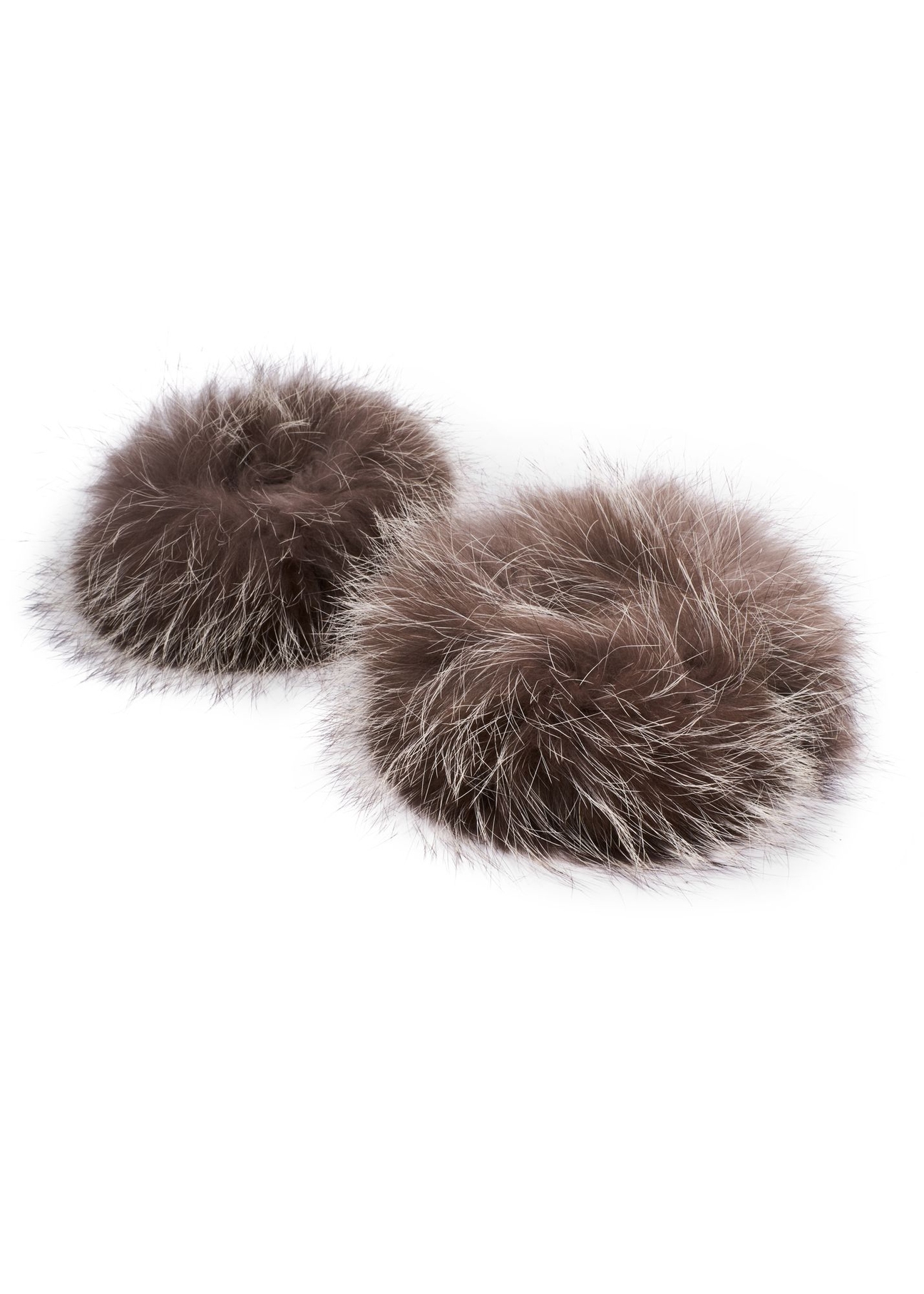 Mankiety z naturalnego futra lisa MANDF-0005-1L(Z26) - widok produktu z góry, na białym tle.