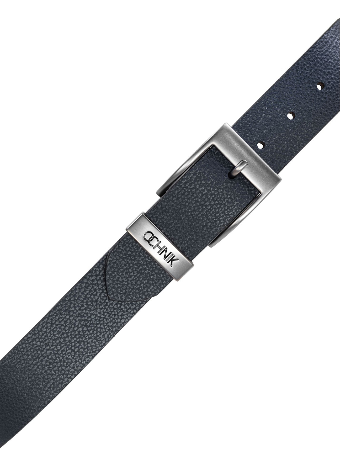 Granatowy skórzany pasek męski PASMS-0127E-69(W25)-03