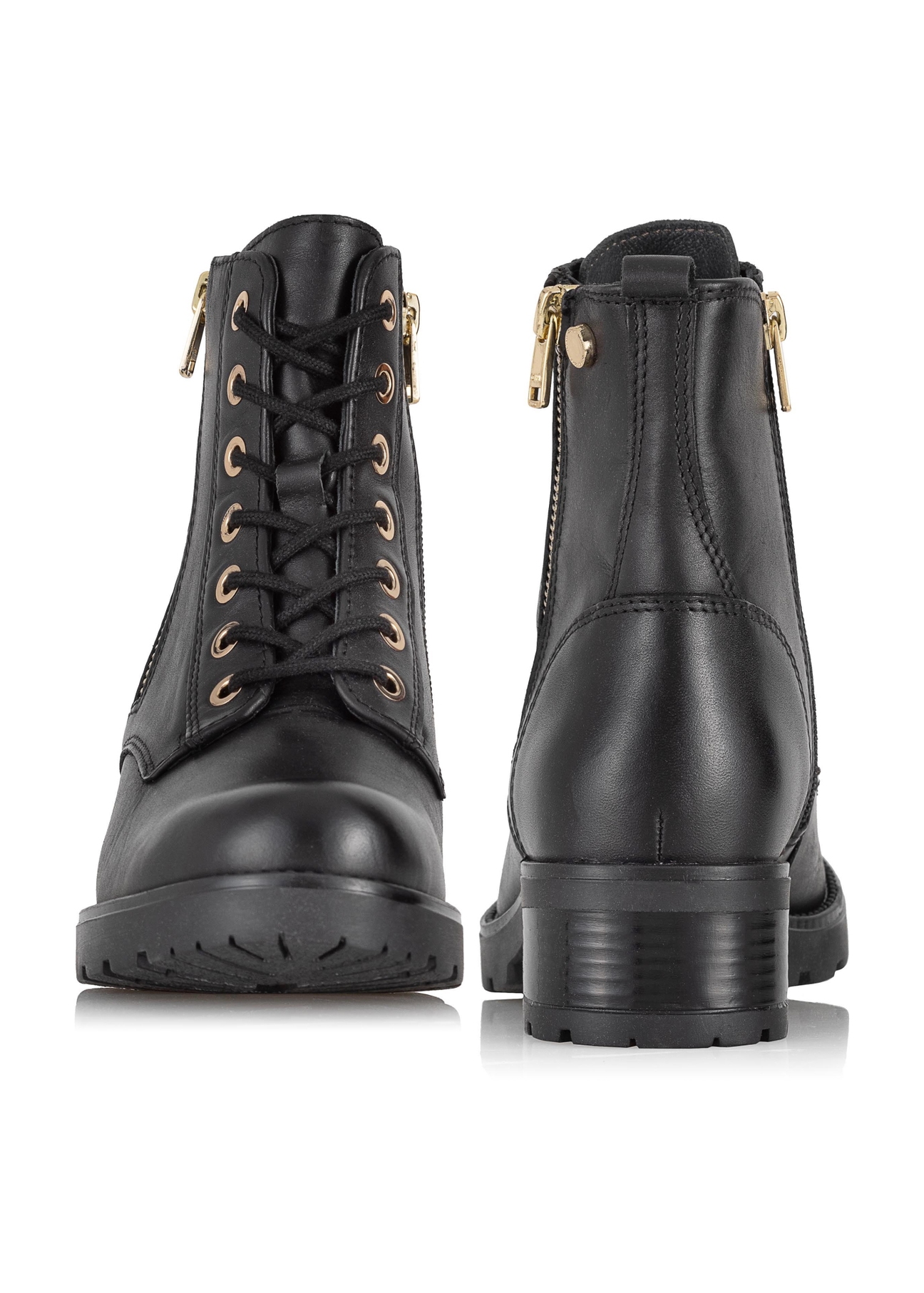Czarne skórzane botki damskie BUTYD-0937A-99(Z23)-03