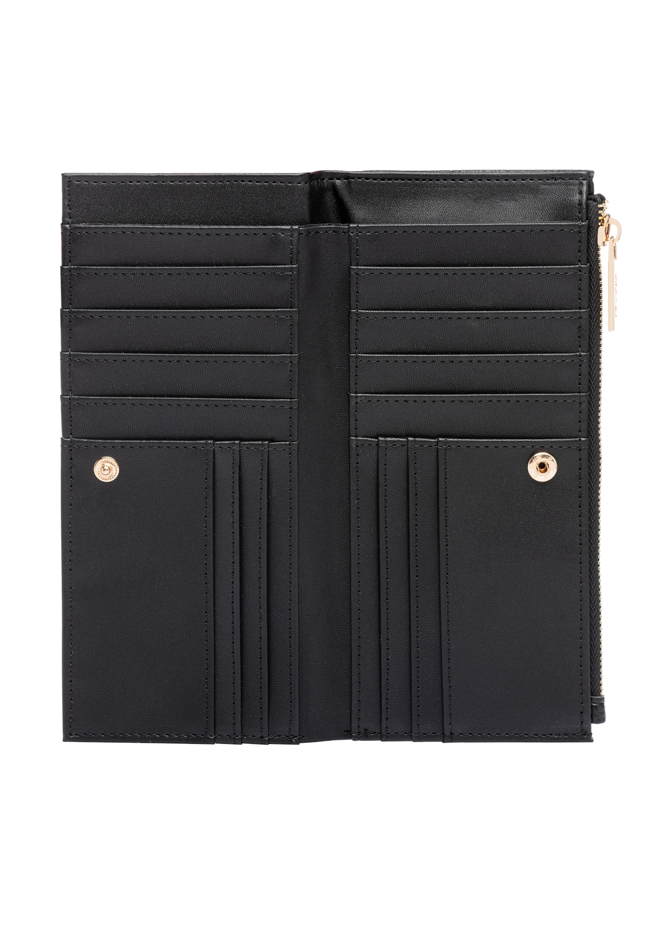 Czarny portfel damski POREC-0429-99(W26), widok produktu w środku na białym tle.