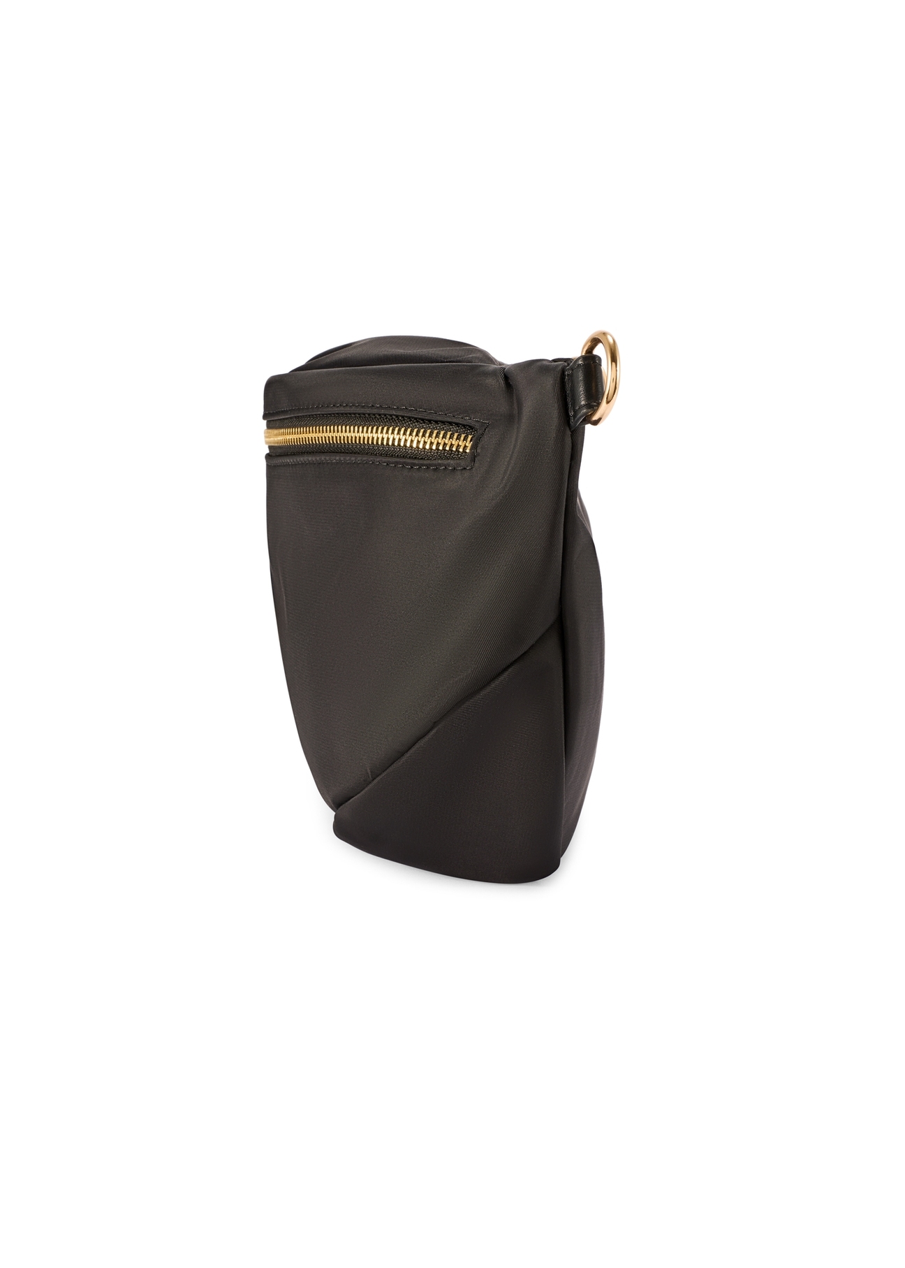 Czarna duża nerka damska TOREN-0345-99(W26) - widok produktu z boku, na białym tle. 