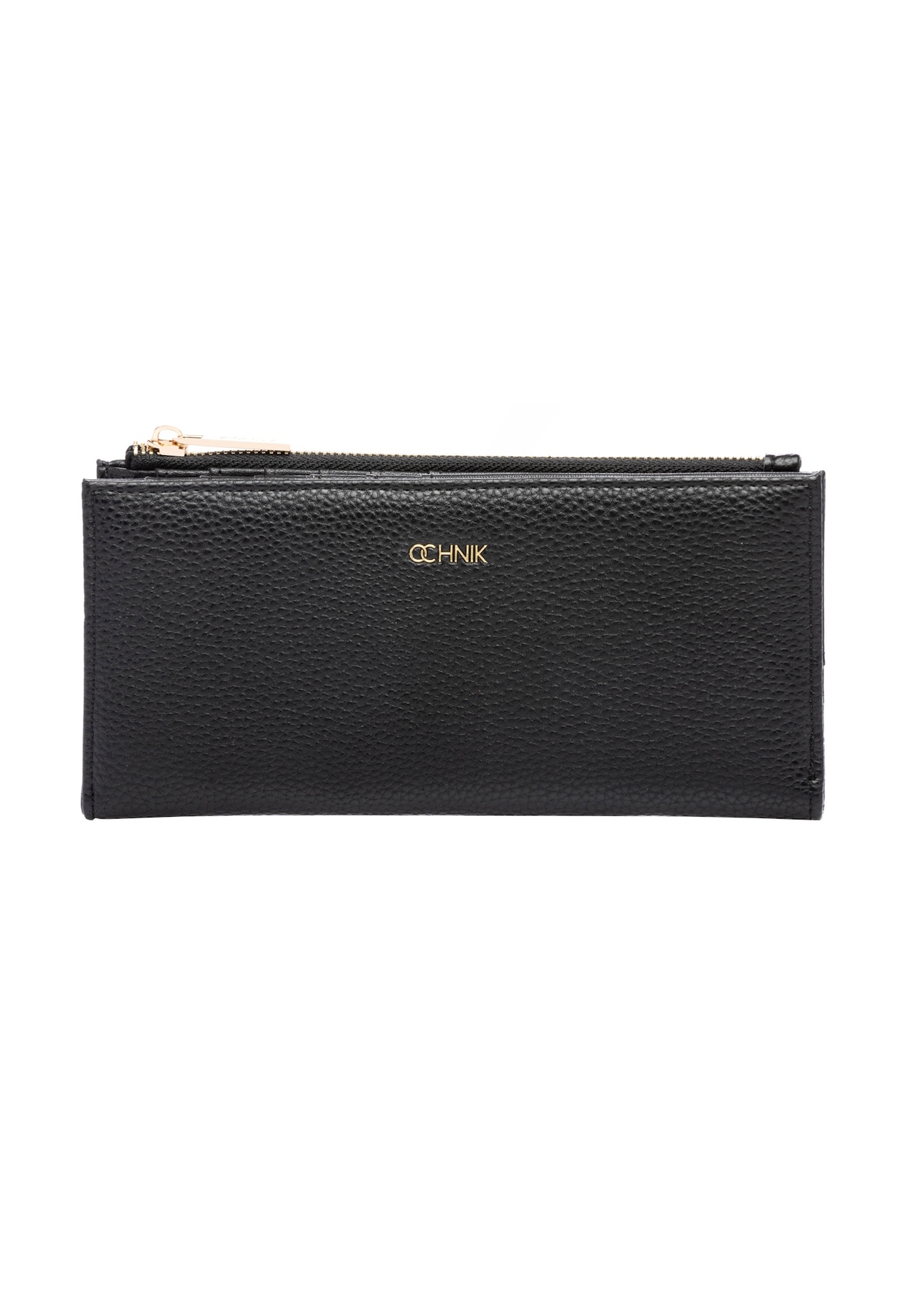 Czarny portfel damski POREC-0429-99(W26), widok produktu z przodu na białym tle.