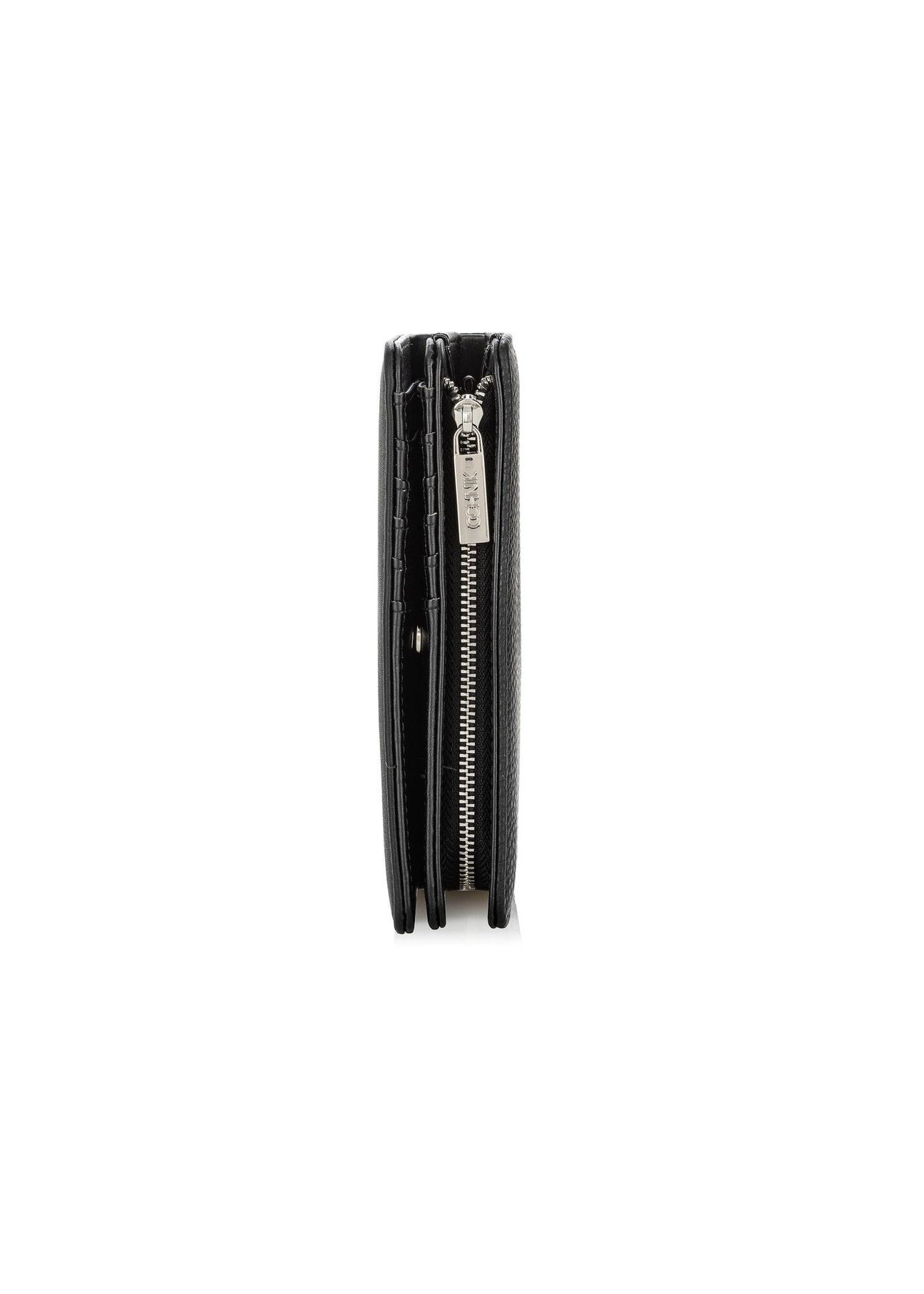 Czarny portfel damski z logo POREC-0362-99(W24)-07