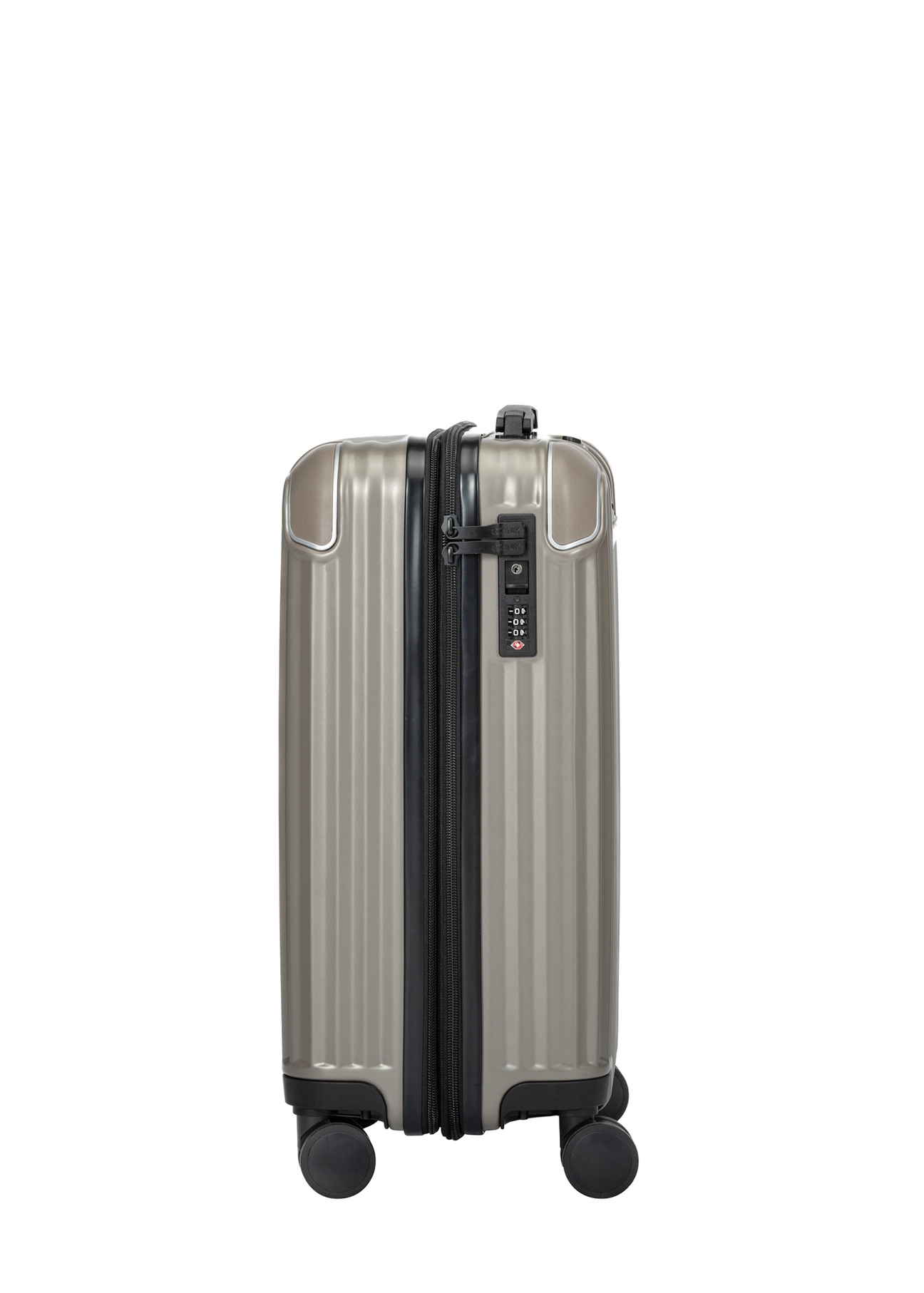 Walizka mała na kółkach WALAB-0073-2X-19(W26), widok produktu z boku na białym tle.