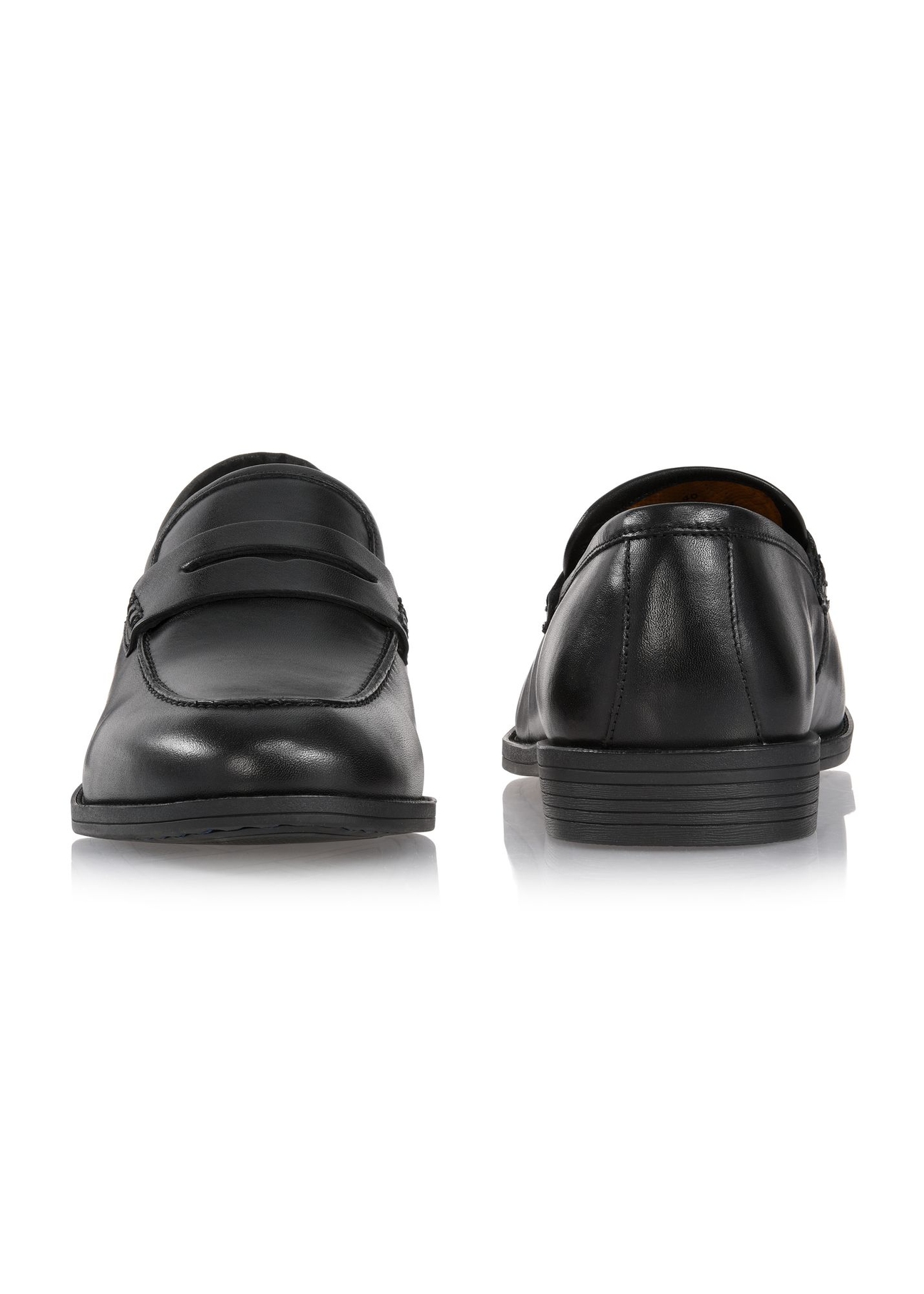 Skórzane czarne loafersy męskie BUTYM-0454-99(W24)-03
