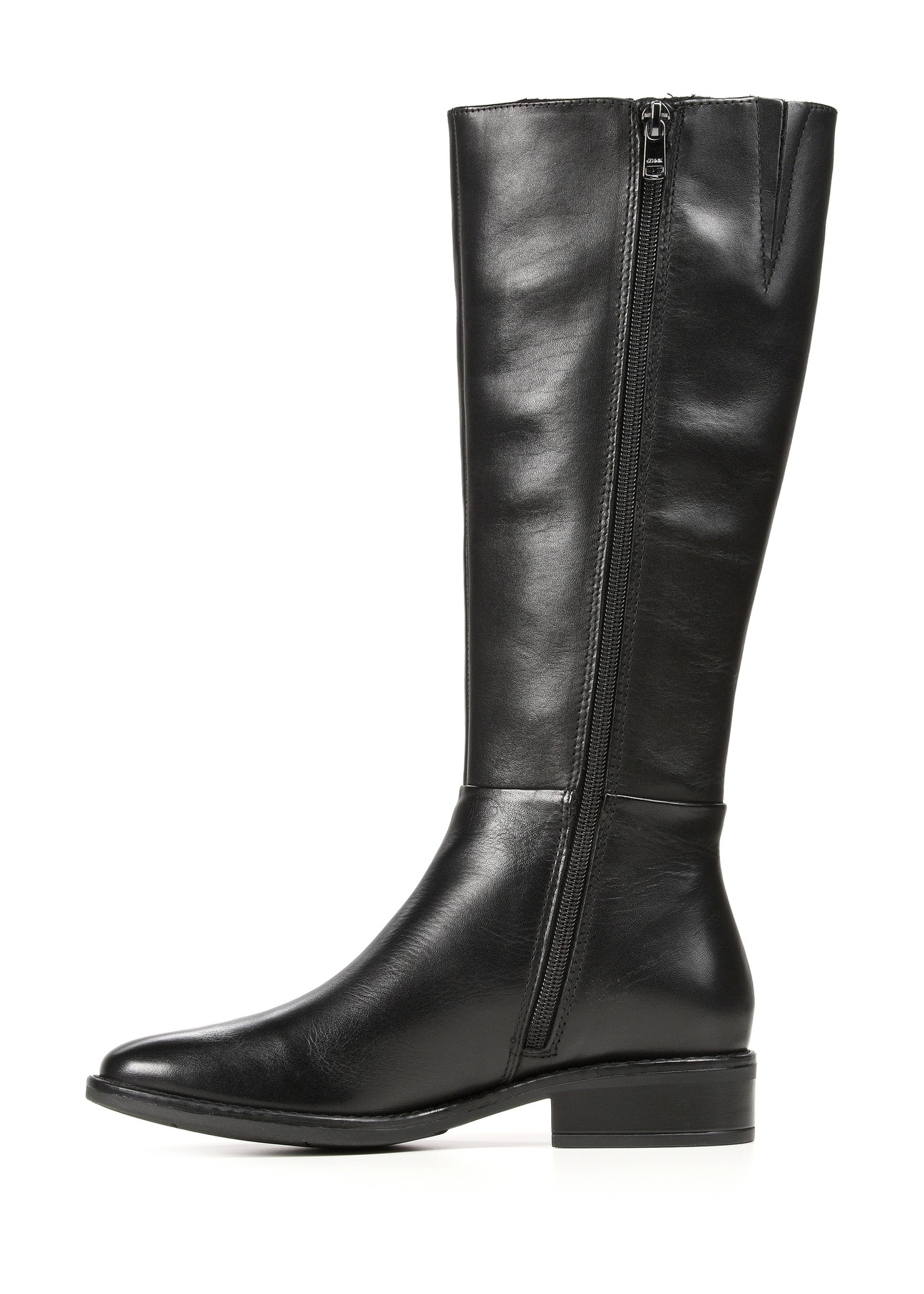 Czarne skórzane kozaki damskie BUTYD-1183-99(Z25)