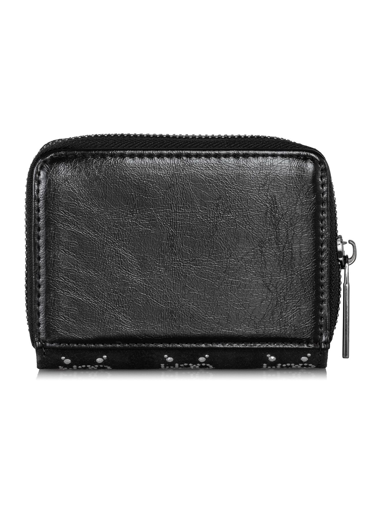 Czarny mały portfel z monogramem damski POREC-0341-99(Z23)-03