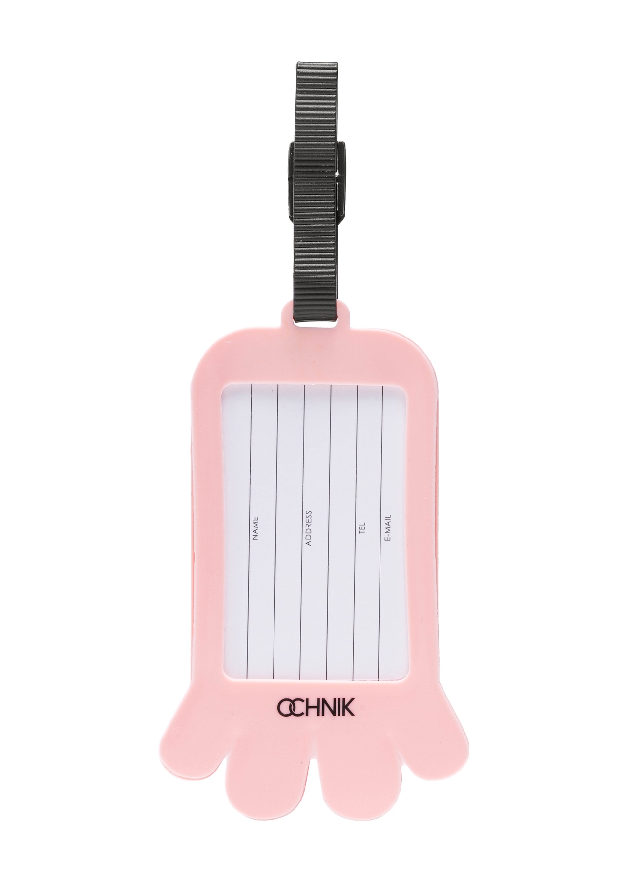 Identyfikator do bagażu AW-012-0004-31(W25), widok produktu z tyłu na białym tle.