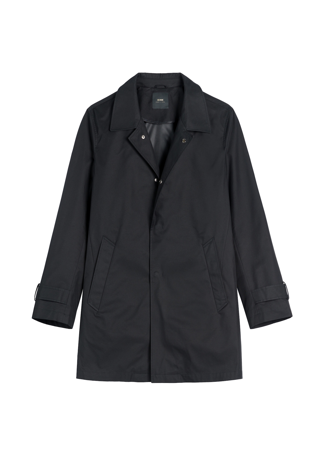 Czarna kurtka męska z ociepleniem KURMT-0408-99(W26), widok produktu z przodu na białym tle.