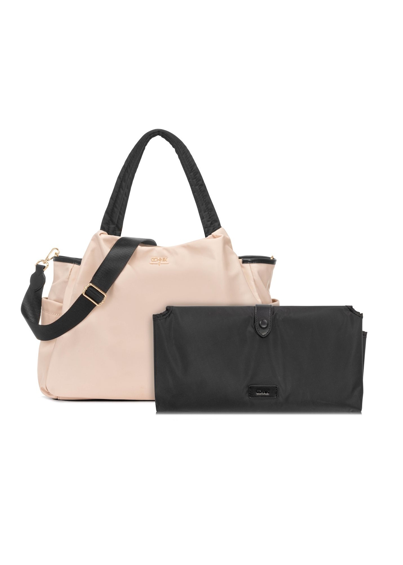 Pudroworóżowa torba dla mamy TOREN-0308-5A(W26) - widok produktu z przodu na białym tle.