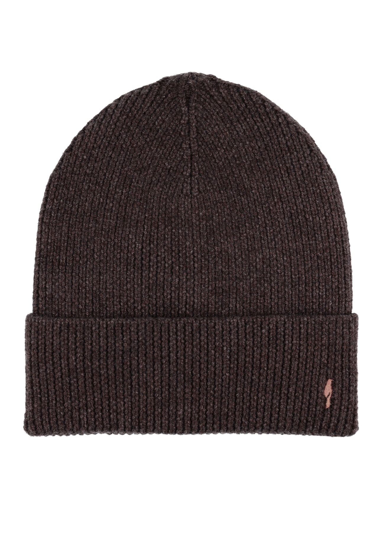 Ciemnobrązowa czapka męska CZAMT-0084-1I(Z26), widok produktu z przodu na białym tle.