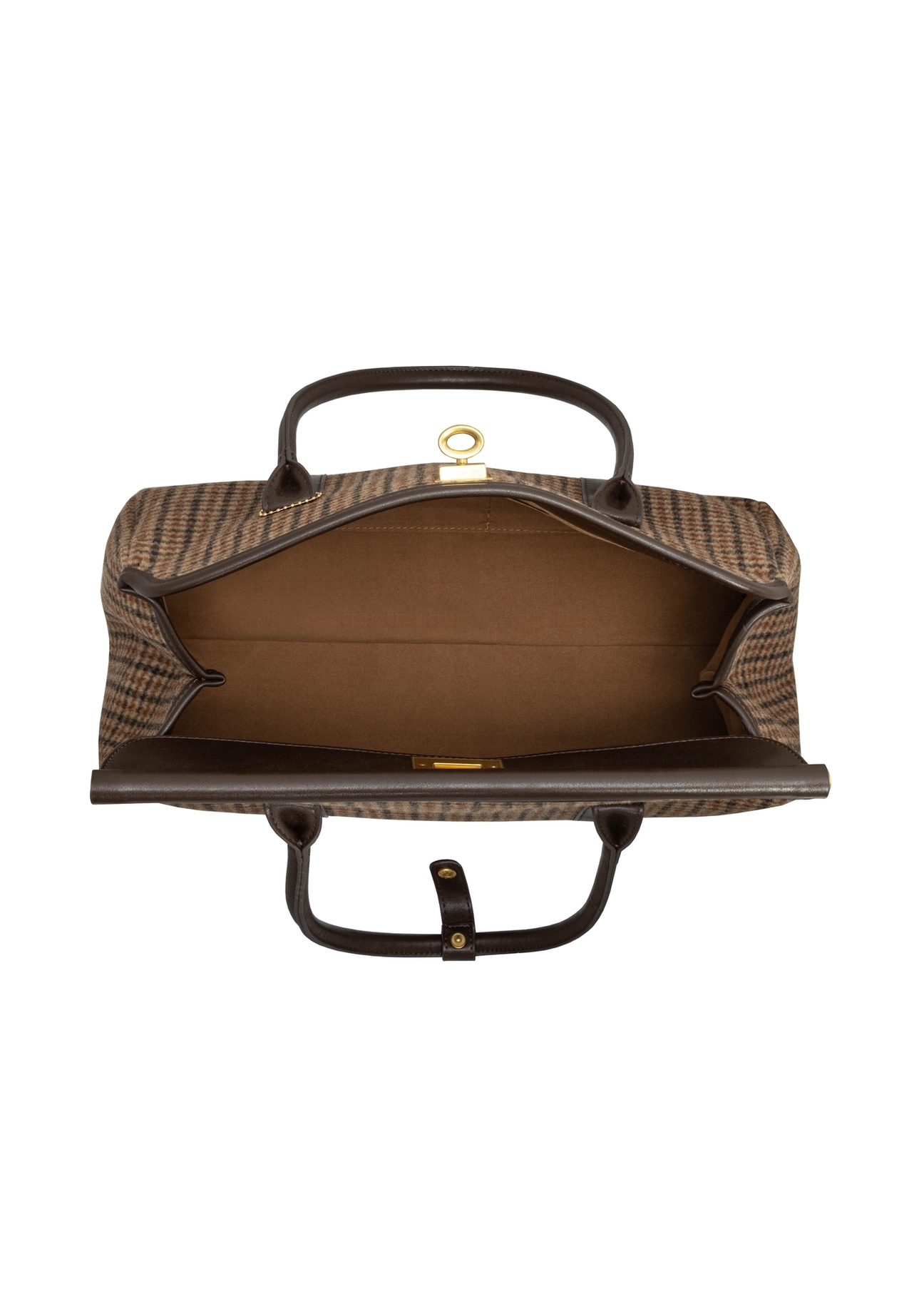 Torebka shopper w kratkę TOREC-1327-1P(Z26), widok produktu w środku na białym tle.