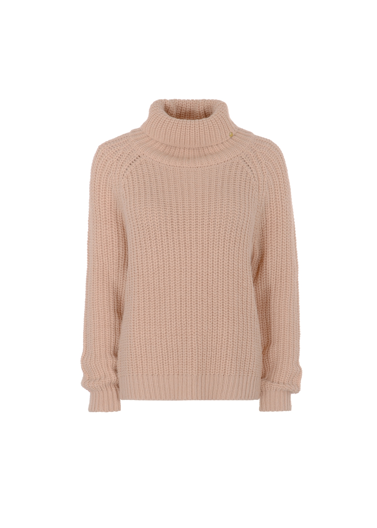 Pudroworóżowy  golf damski oversize SWEDT-0143-34(Z21)-02