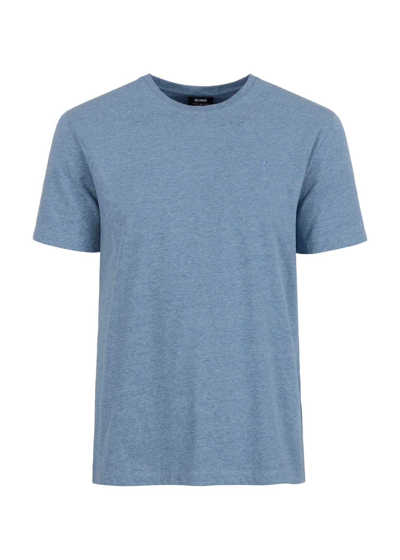Jasnoniebieski T-shirt męski z logo TSHMT-0094-60(Z23)-04