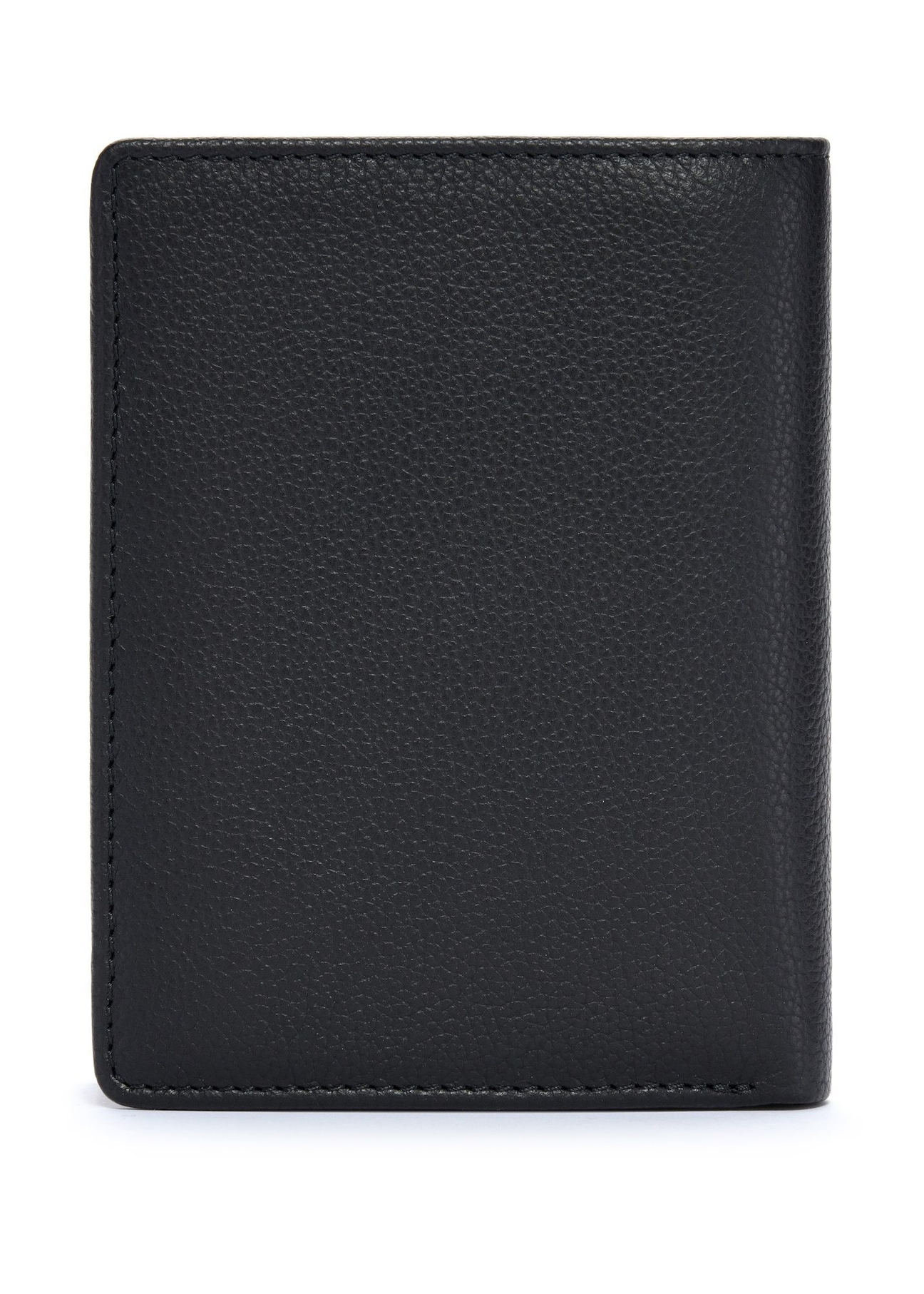 Czarny skórzany portfel męski PORMS-0632A-9I(W26), widok produktu z tyłu na białym tle.
