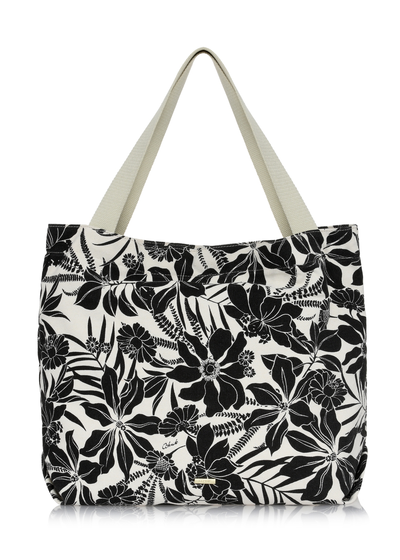 Duża torebka shopper w kwiecisty wzór TOREN-0289-98(W24)-01