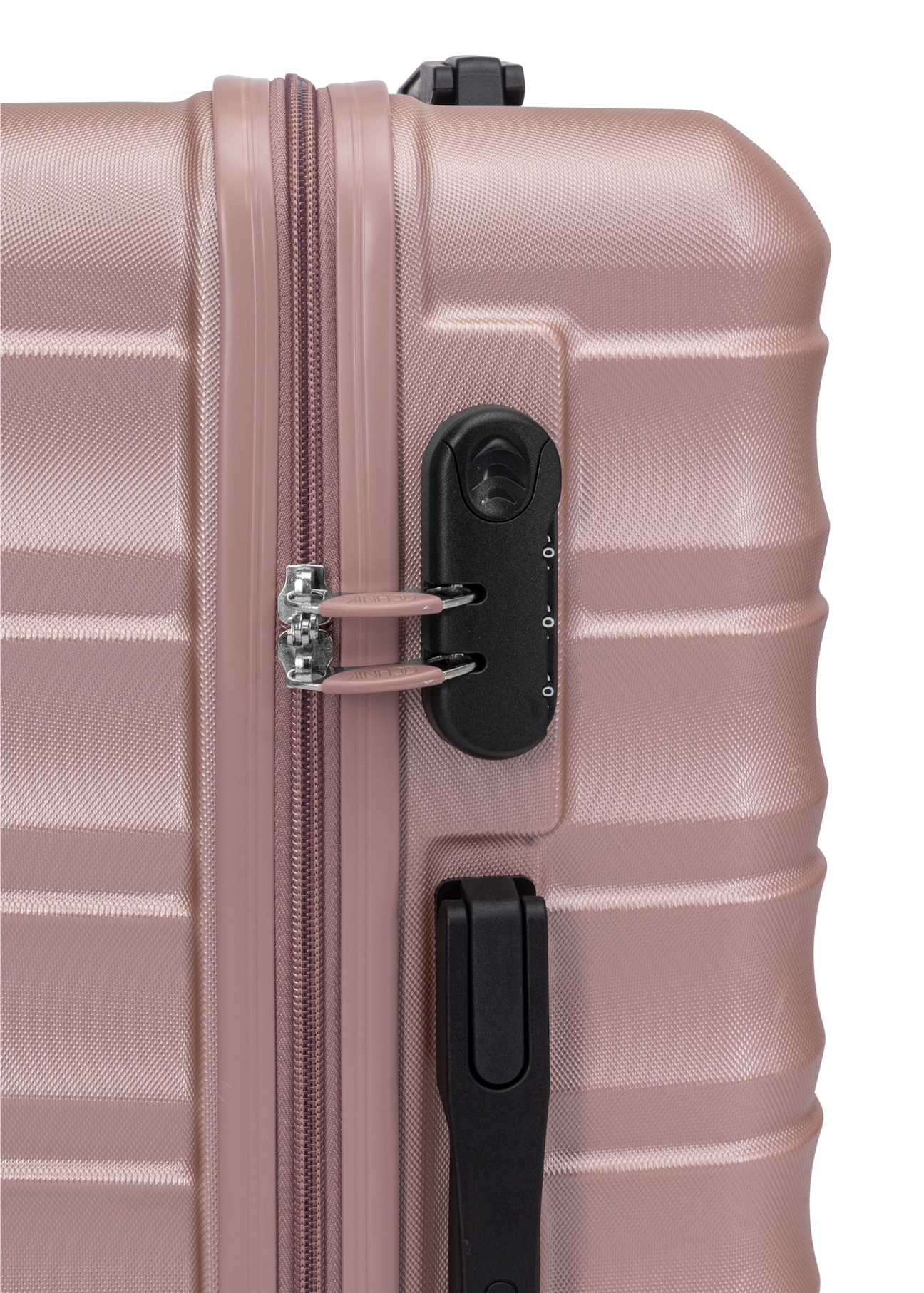 Komplet walizek na kółkach 19'/24'/28' WALAB-0081-5X(W26), widok zamka produktu na białym tle.