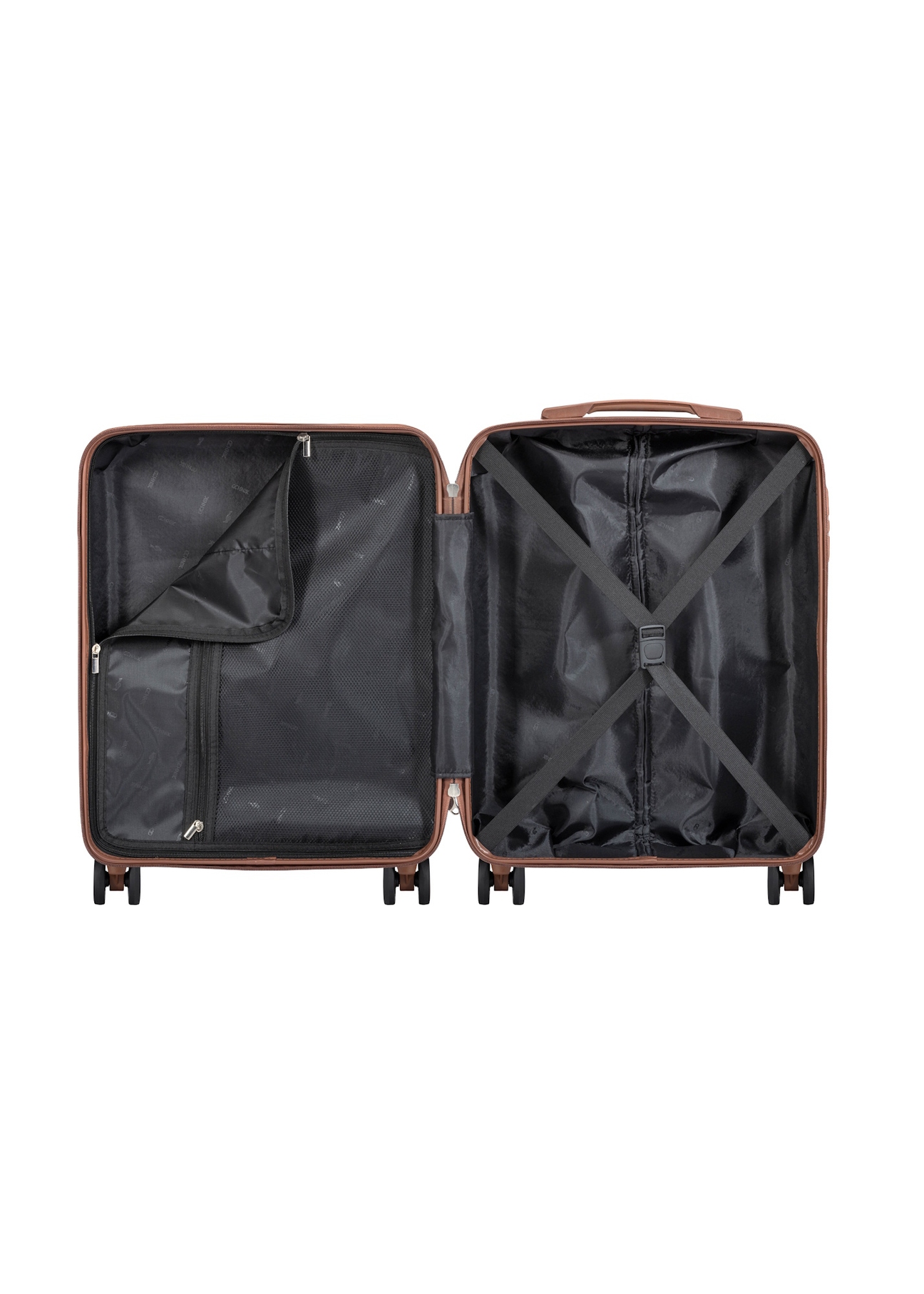 Walizka mała na kółkach WALAB-0084-7D-19(W26), widok produktu w środku na białym tle.