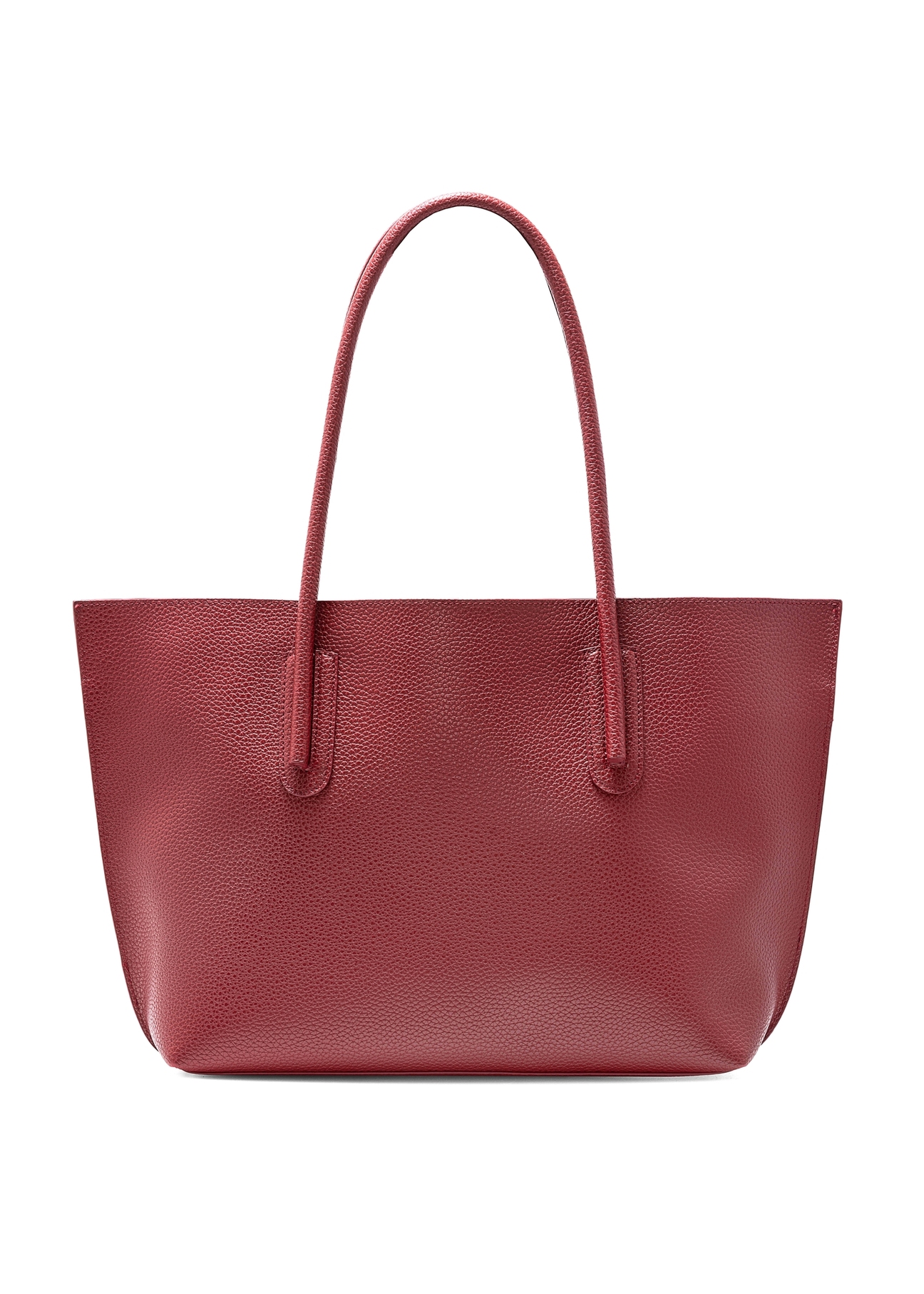 Czerwona torebka shopper damska TOREC-0938B-41(Z25), widok produktu od tyłu na białym tle.