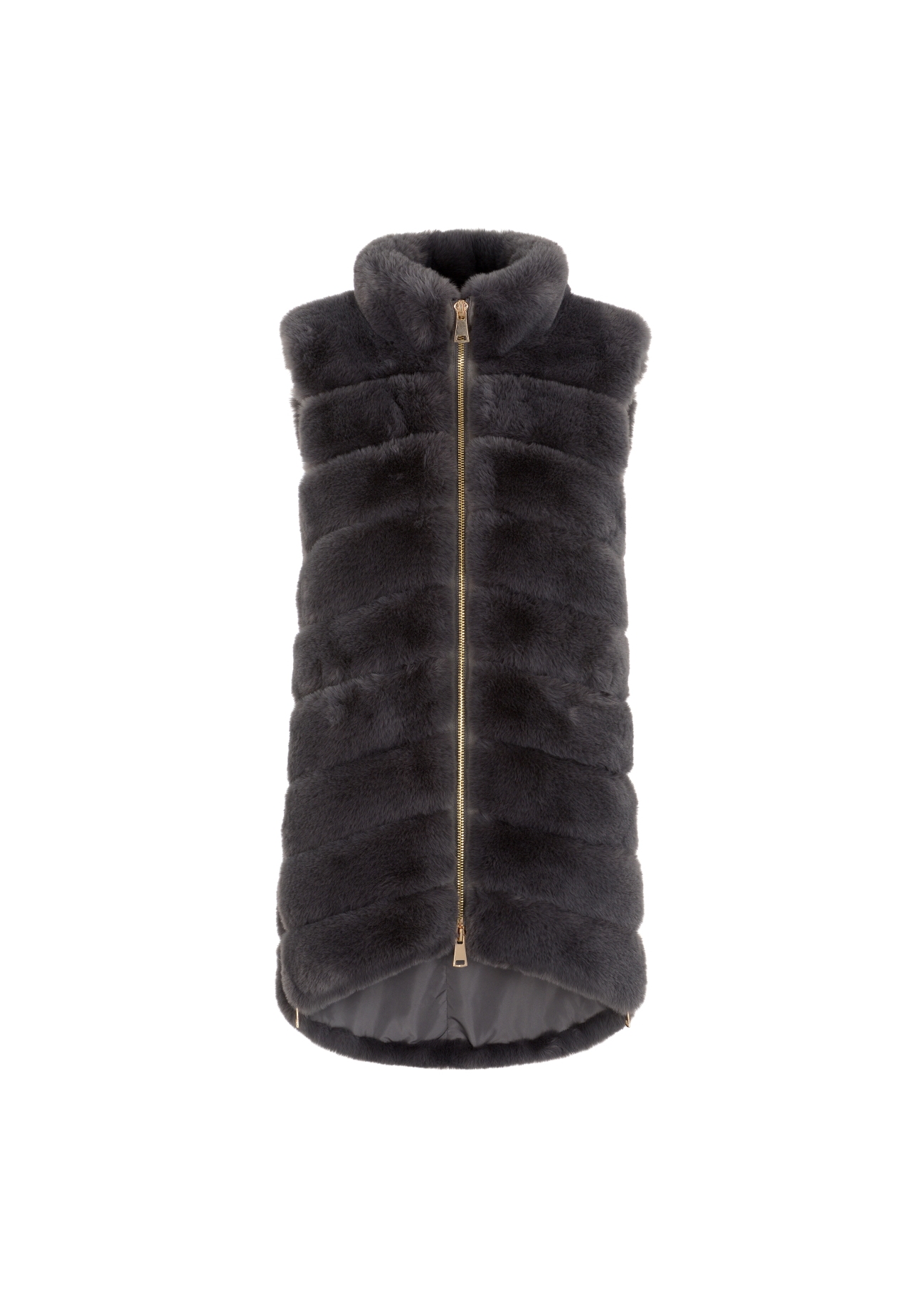 Długa szara kamizelka damska KAMDP-0002-95(Z21)-02