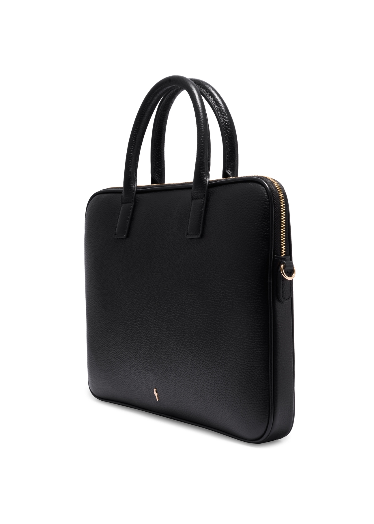 Czarna elegancka skórzana torba na laptopa TORES-1344-9I(Z26)