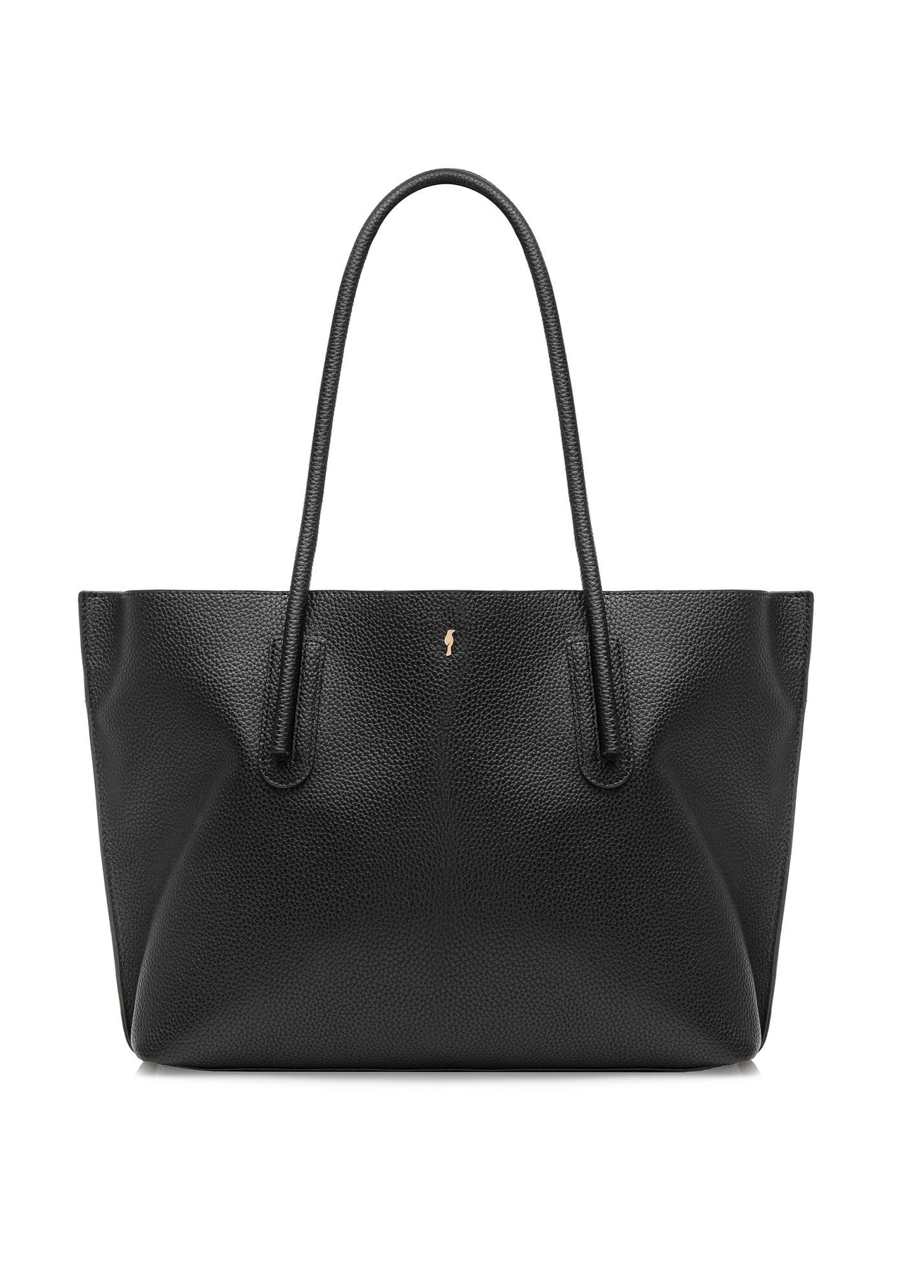 Czarna torebka shopper damska TOREC-0938B-99(Z25), widok produktu z przodu na białym tle.