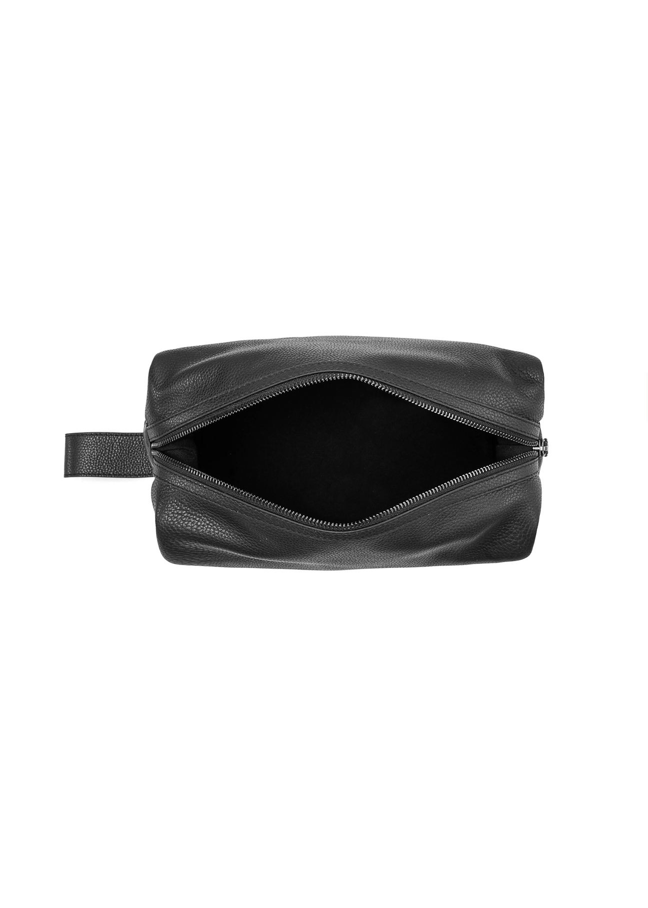 Duża czarna kosmetyczka męska TORMS-0475-99(Z25), widok produktu w środku na białym tle.