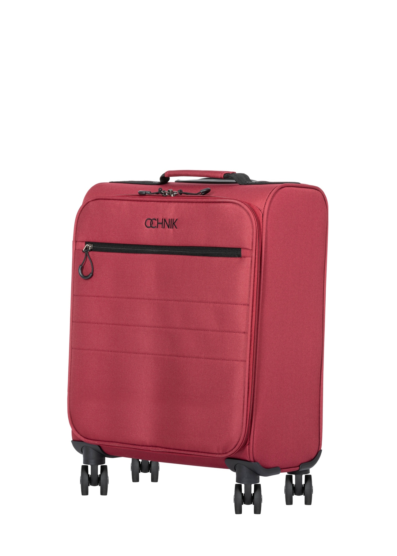 Walizka mała na kółkach WALNY-0045-4B-19(W26), widok produktu skosem na białym tle.