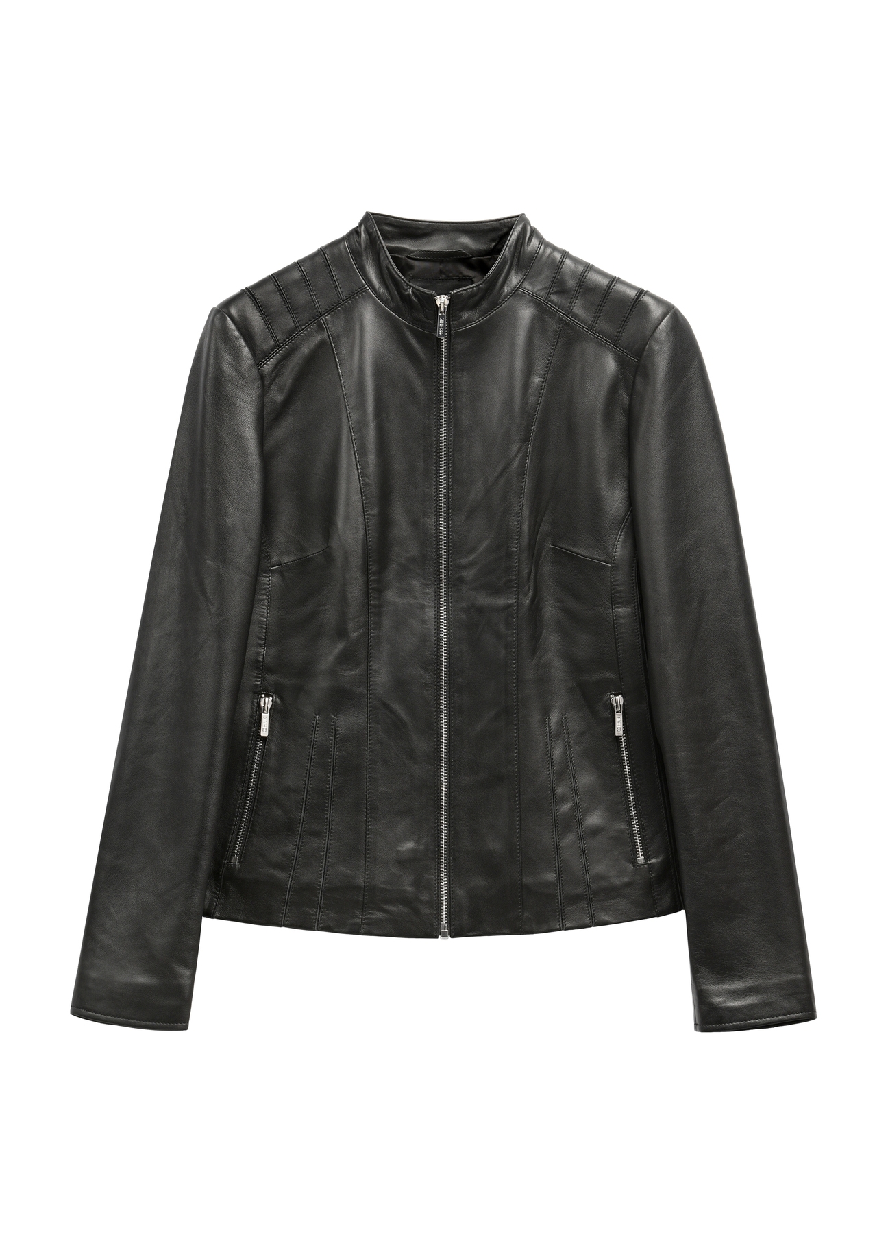 Czarna skórzana kurtka damska KURDS-0531-99(KS)