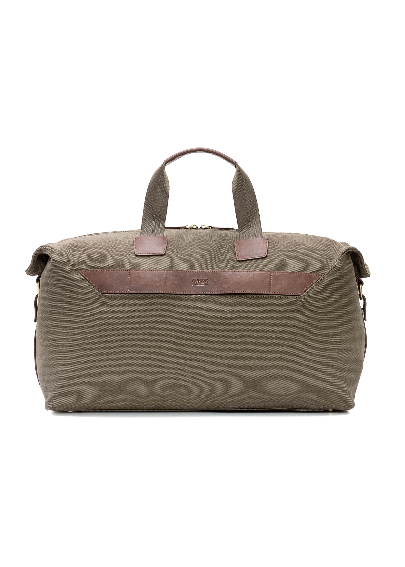 Torba podróżna w kolorze khaki TORMN-0372-55(Z25), widok produktu od przodu na białym tle.