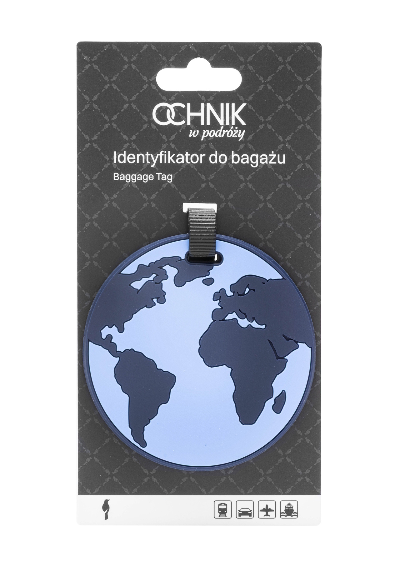 Identyfikator do bagażu AW-012-0010-61(W25), widok produktu z przodu na białym tle.