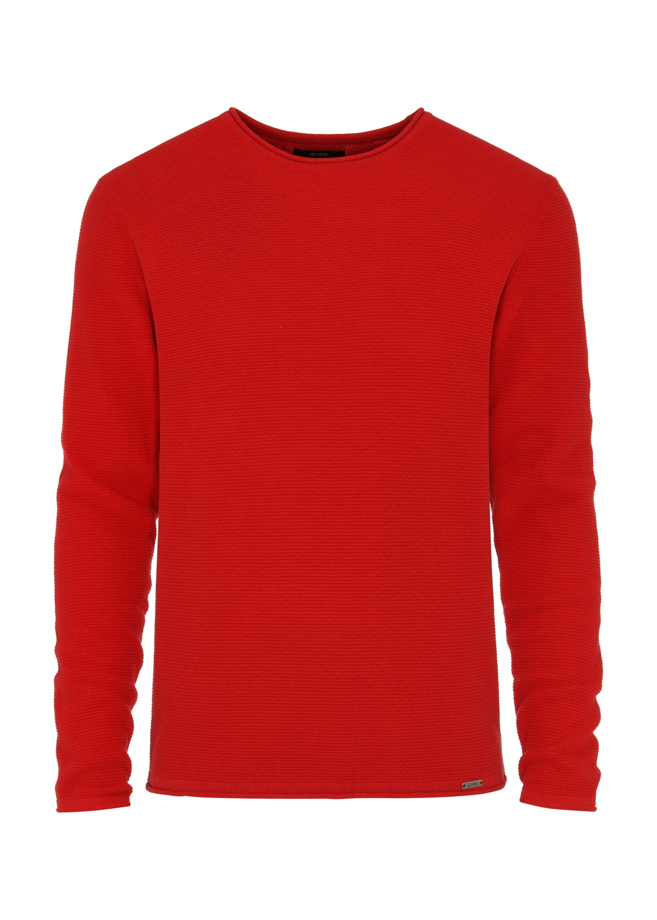 Czerwony sweter męski basic SWEMT-0128-42(W24)-04