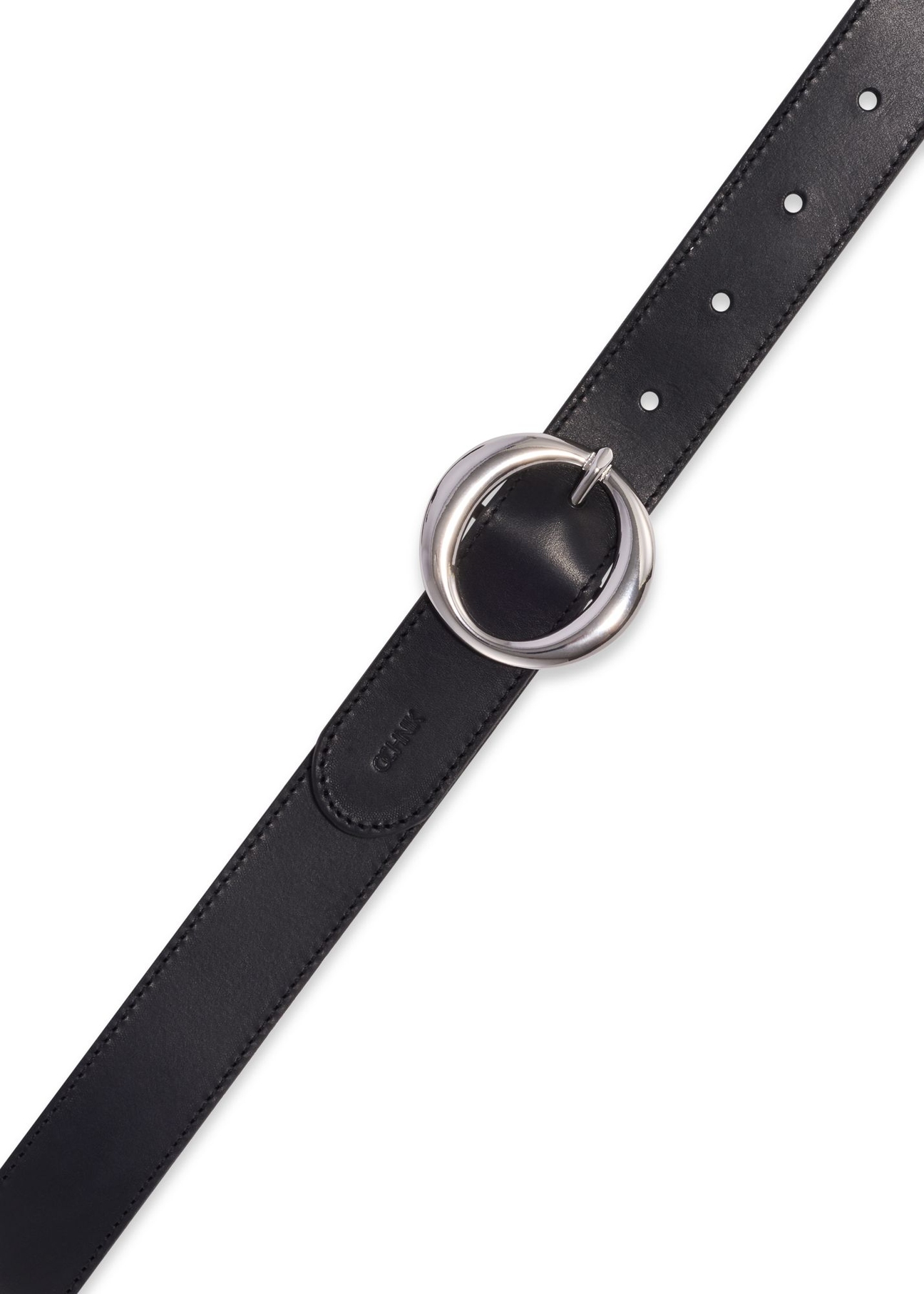 Czarny skórzany pasek damski PASDS-0353-99(Z26)
