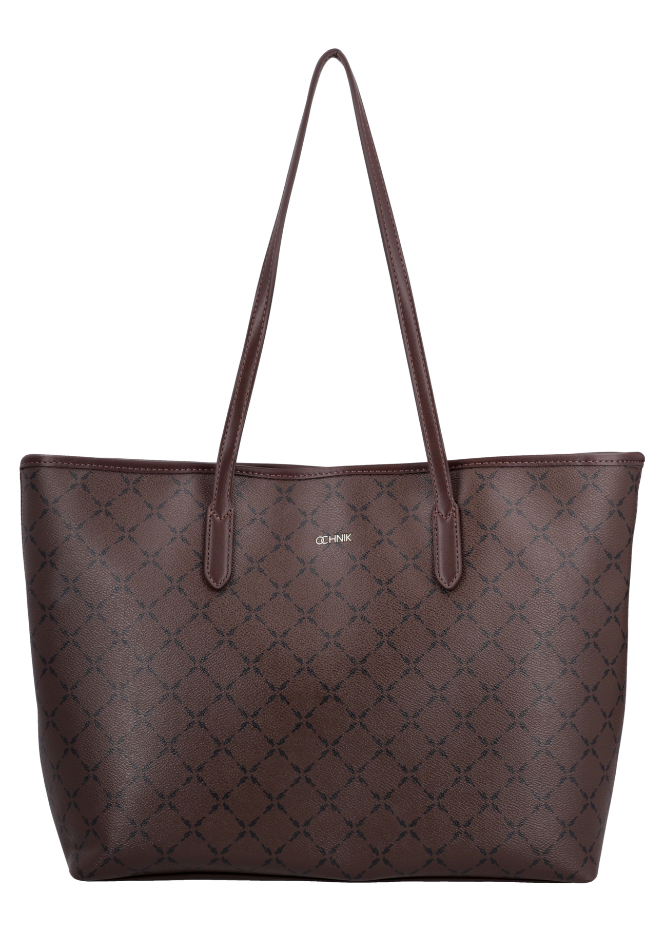 Sygnowana torebka damska shopper TOREC-1299-1P(Z26), widok produktu z przodu na białym tle.